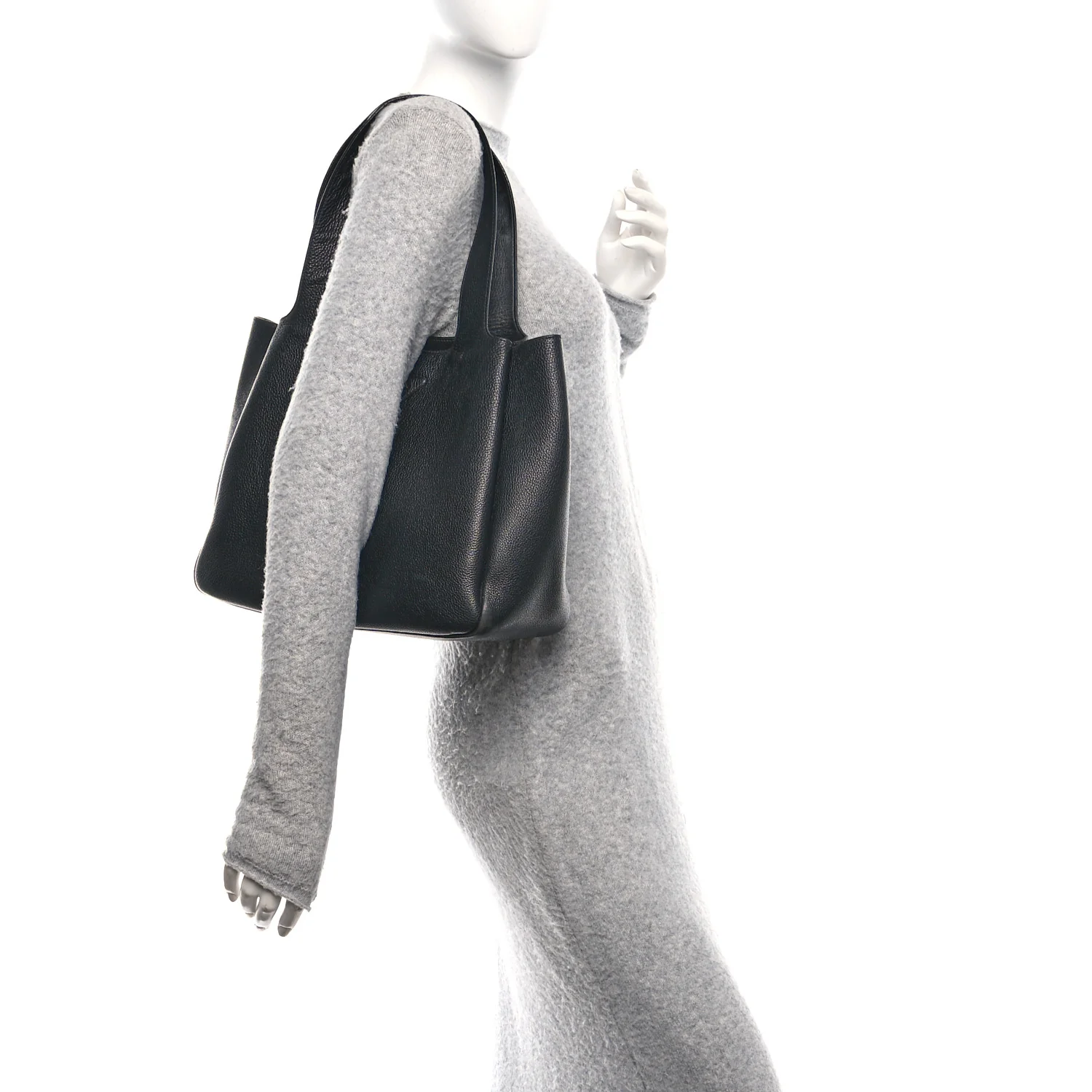 Vitello Daino Soft Large Dynamique Tote Black