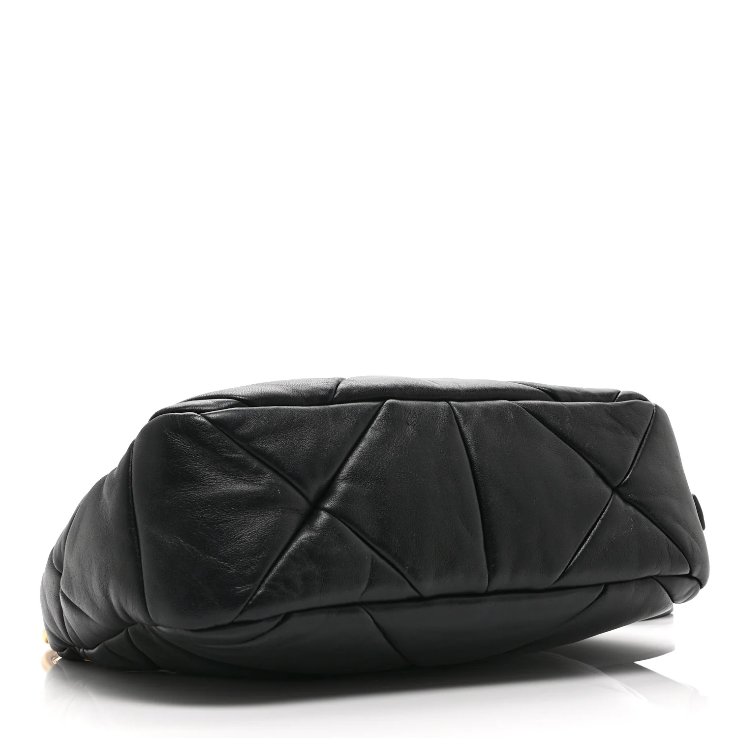 Nappa Triangle Quilted Patchwork System Bag Black