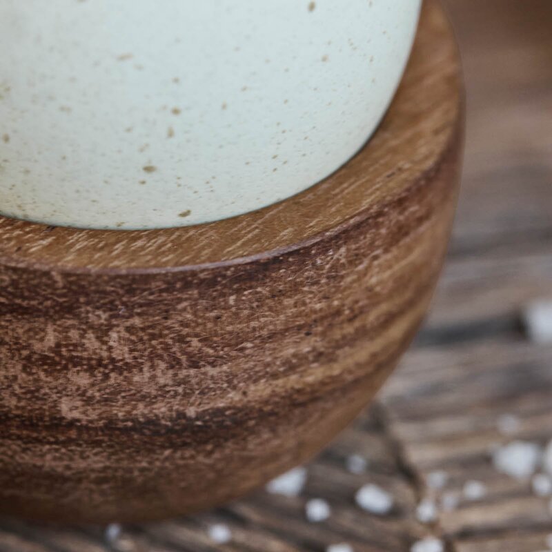 Wood eggeglass 5x3 cm 4 stk akasie