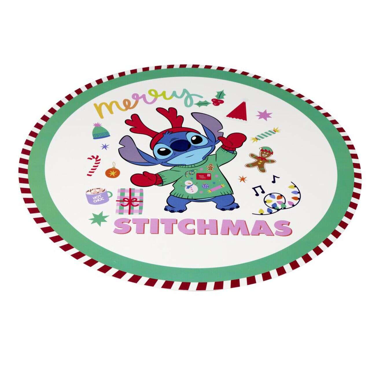 Set de table Noël Disney Stitch rond Merry Stitchmas Ø38cm