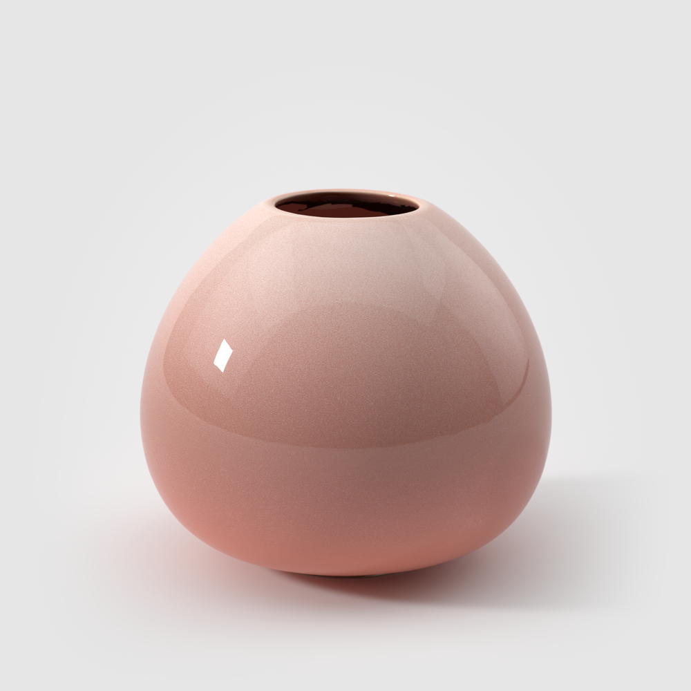 Perlemor Vase - Pink, 5.9'' x 5.1'', stoneware