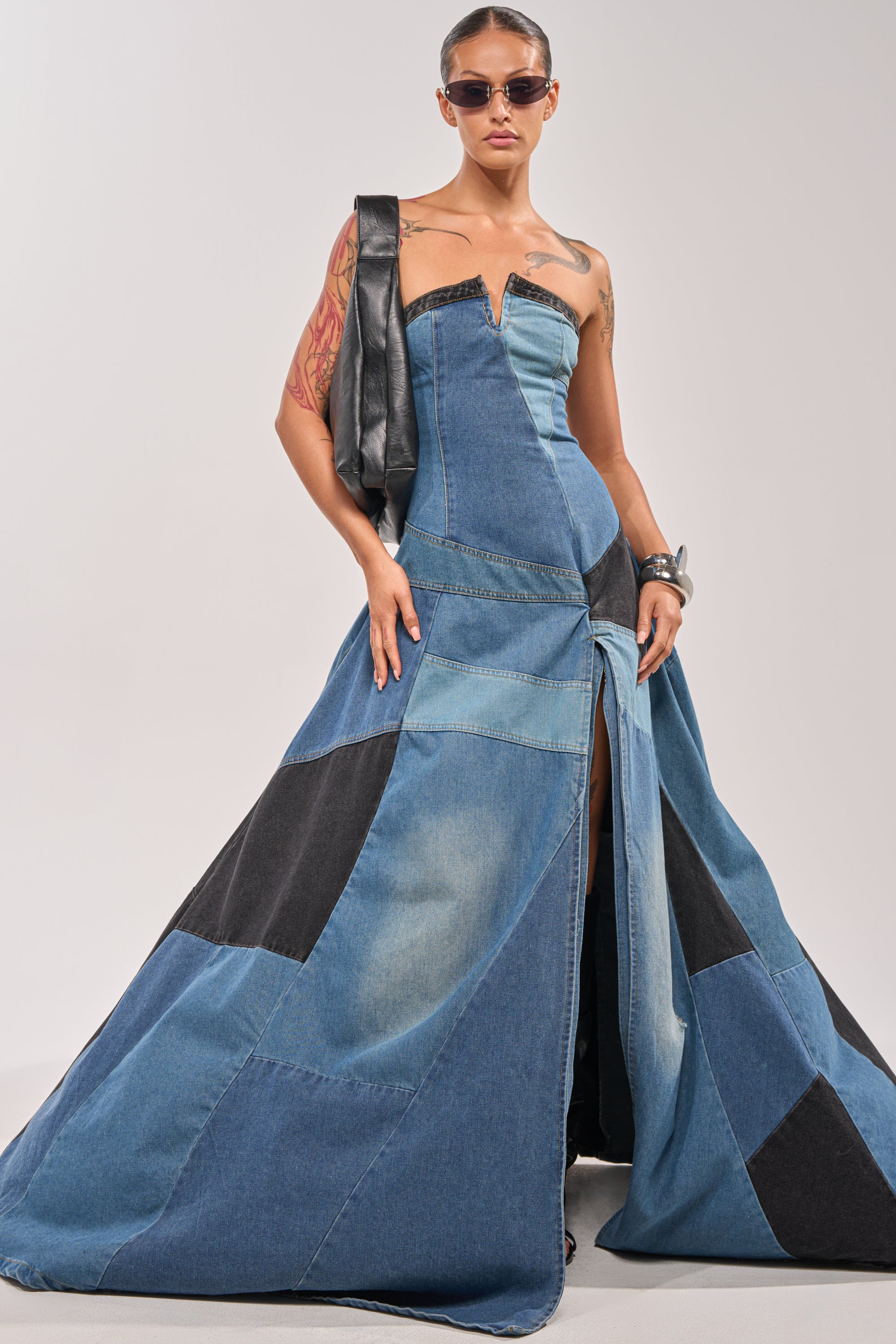 LIFE IN DENIM STRAPLESS MAXI DRESS - Akira Store