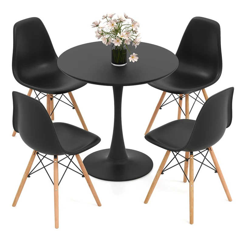 Modern 5-Piece Round Dining Table Set for 4, 32