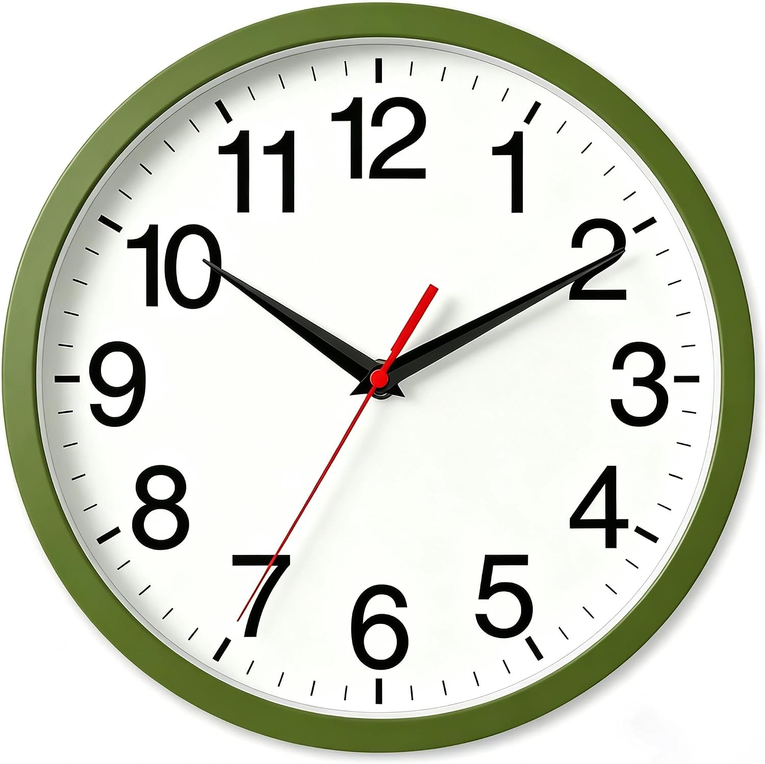 Rohioue Wall Clock Analog 8 Inch Black Battery Operated Silent Clock| Easy To Read, Non-Ticking, Round, Accurate, Kitchen, Living Room, Classroom, Office, School
