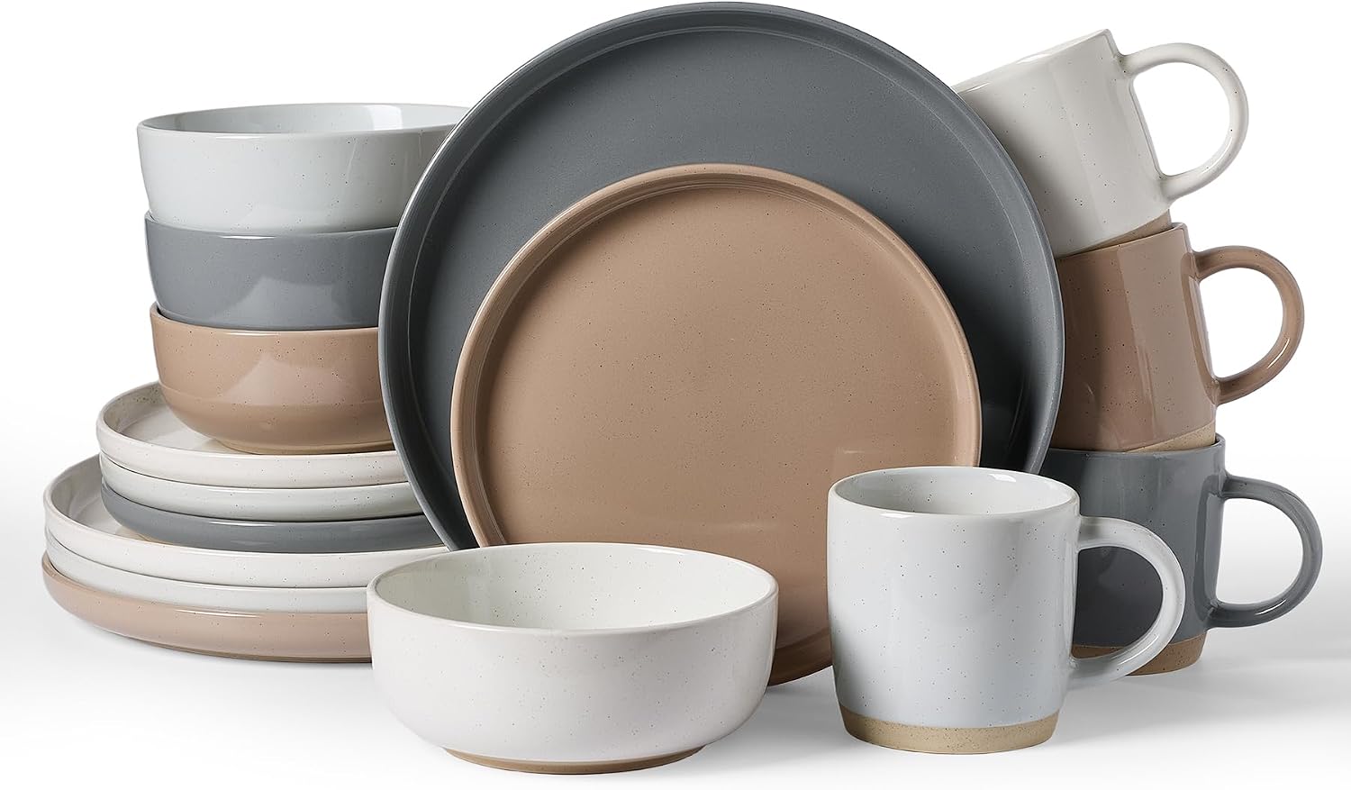 Famiware Milkyway 12-Piece Stoneware Dinnerware Set, White