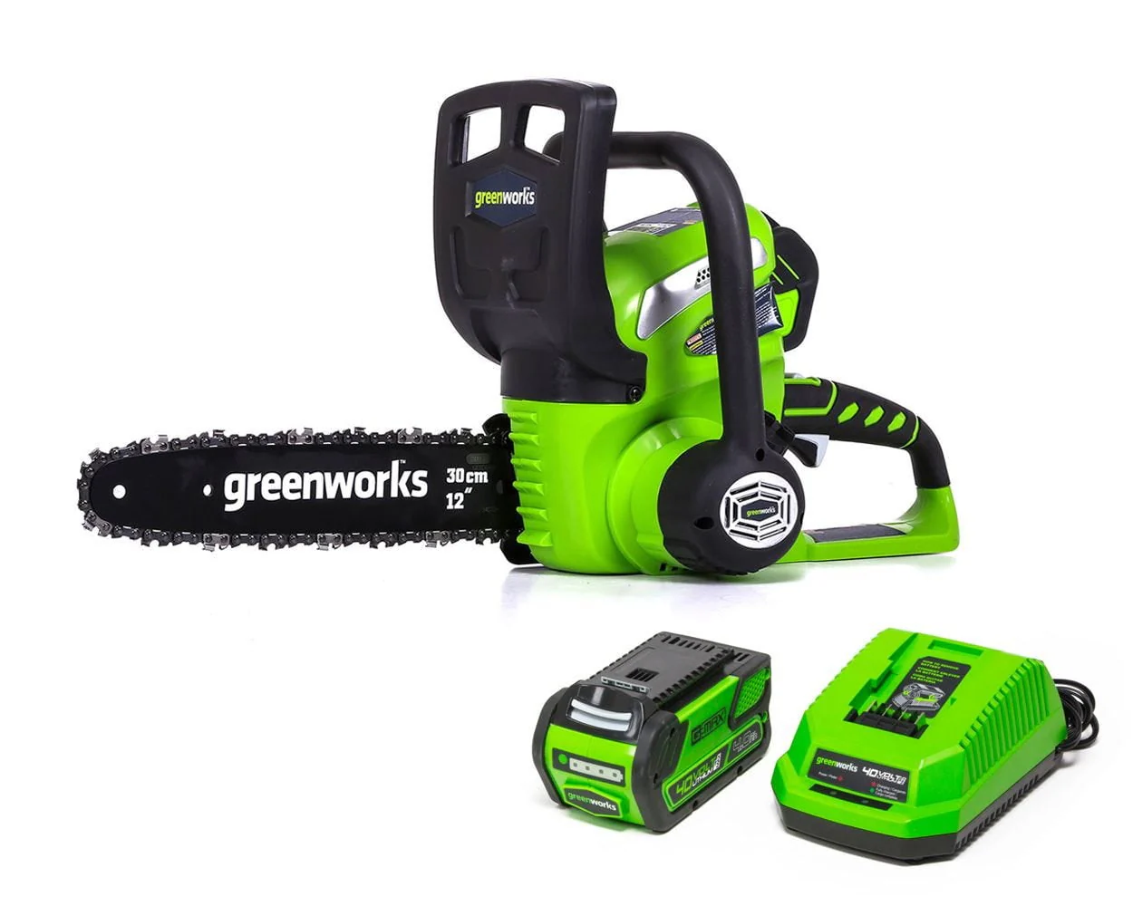 40V 12" Cordless Chainsaw with 2 0 Ah Battery Charger, 20262