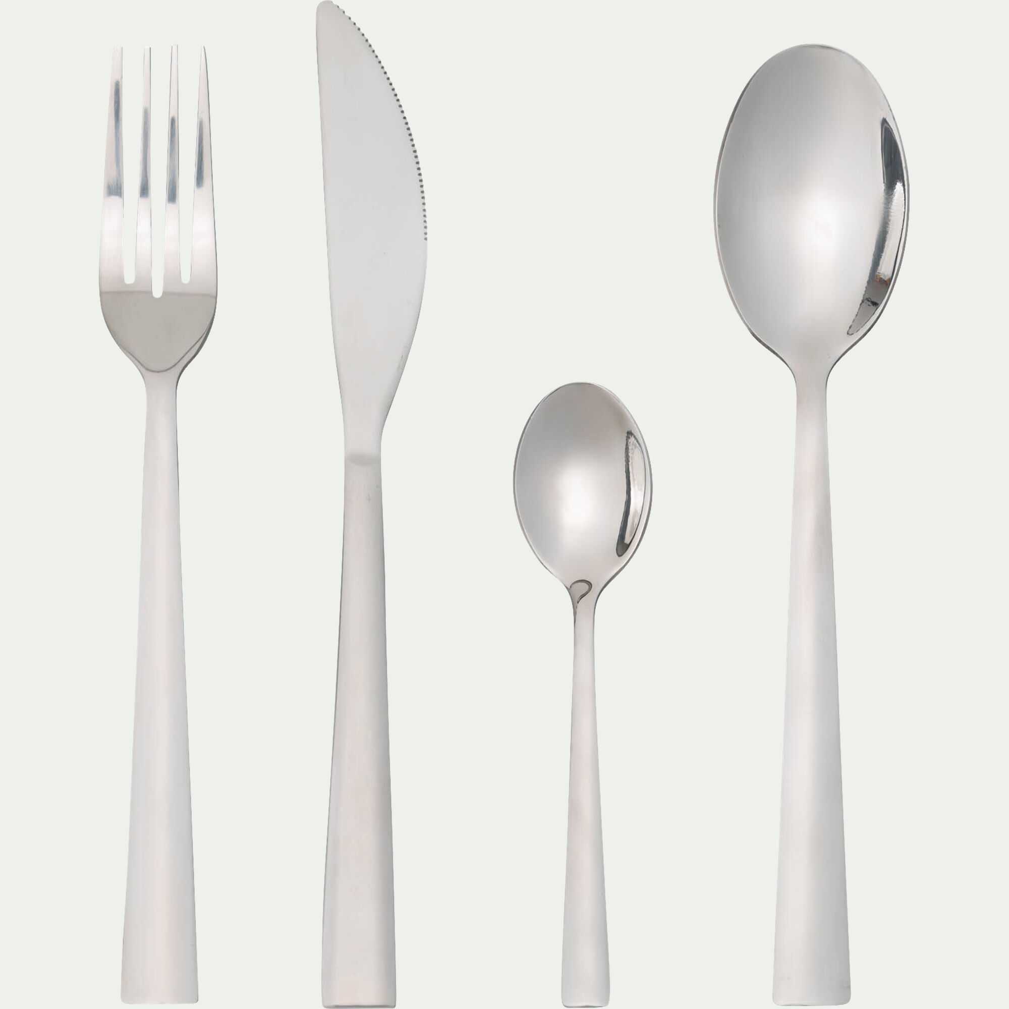 OSLO - Ménagère 24 pièces en inox brillant - gris métallisé