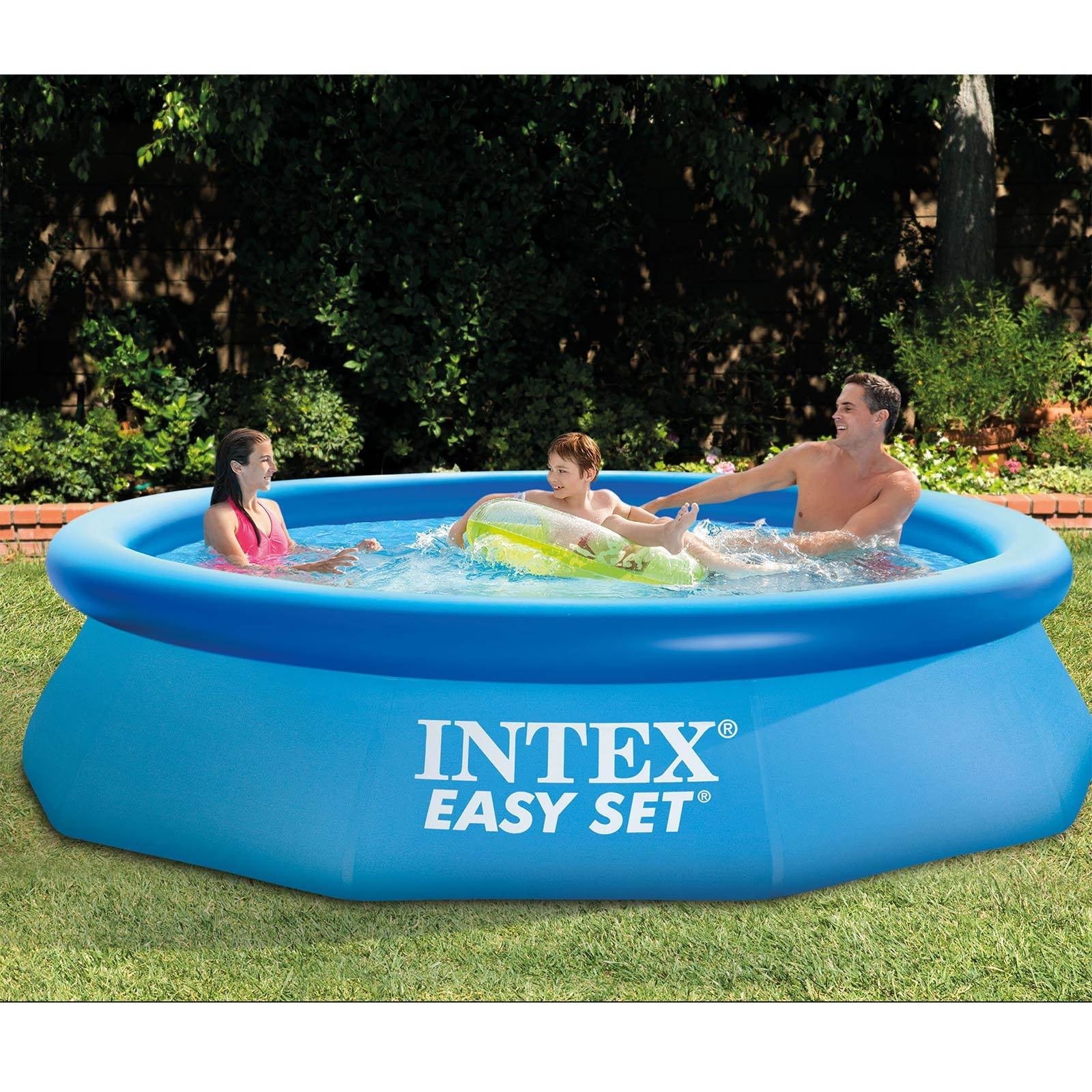 Intex Easy Set 10 Ft x 30 In Above Ground Inflatable Round Swimming Pool Image 3