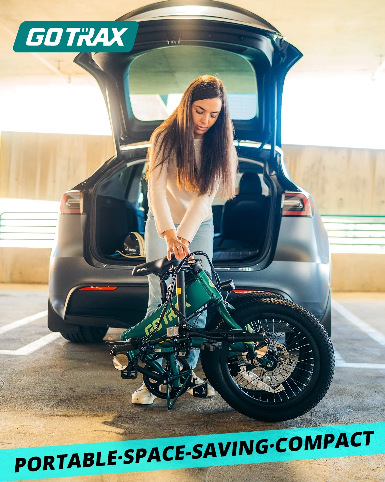 F1V2 20" Adult Folding Electric Bike, 50 Mile Long Range, 48V 10.4Ah Battery, 20MPH Speed, Compact Portable, Black(BLACK) - Image 6