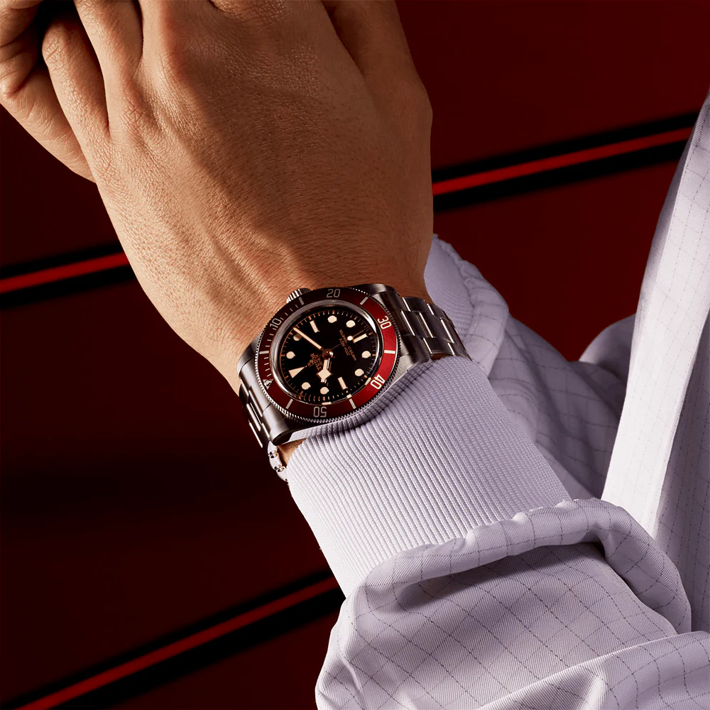 【Super Clone】TUDOR Black Bay 41mm Black Dial & Red Bezel Men's Bracelet Watch M7941A1A0RU-0001