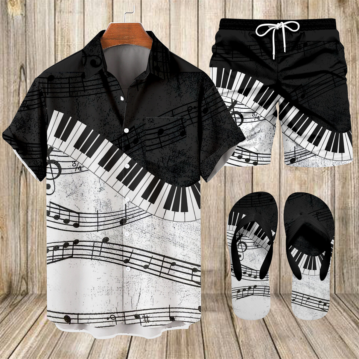 Ensemble trois pièces Suitmens pour homme, imprimé vacances hawaïennes, motif tiki, référence 025