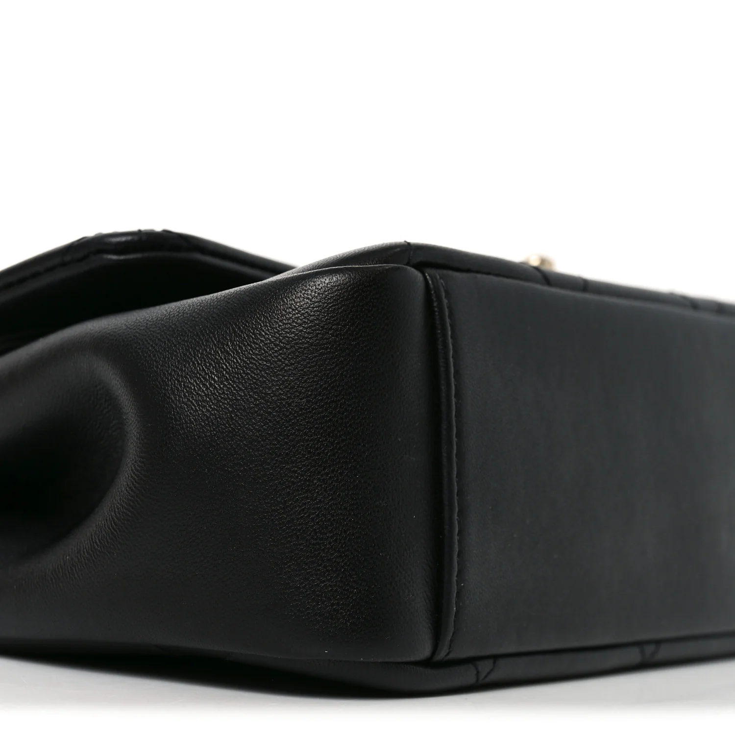 Lambskin Small Chain Handle Flap Bag Black