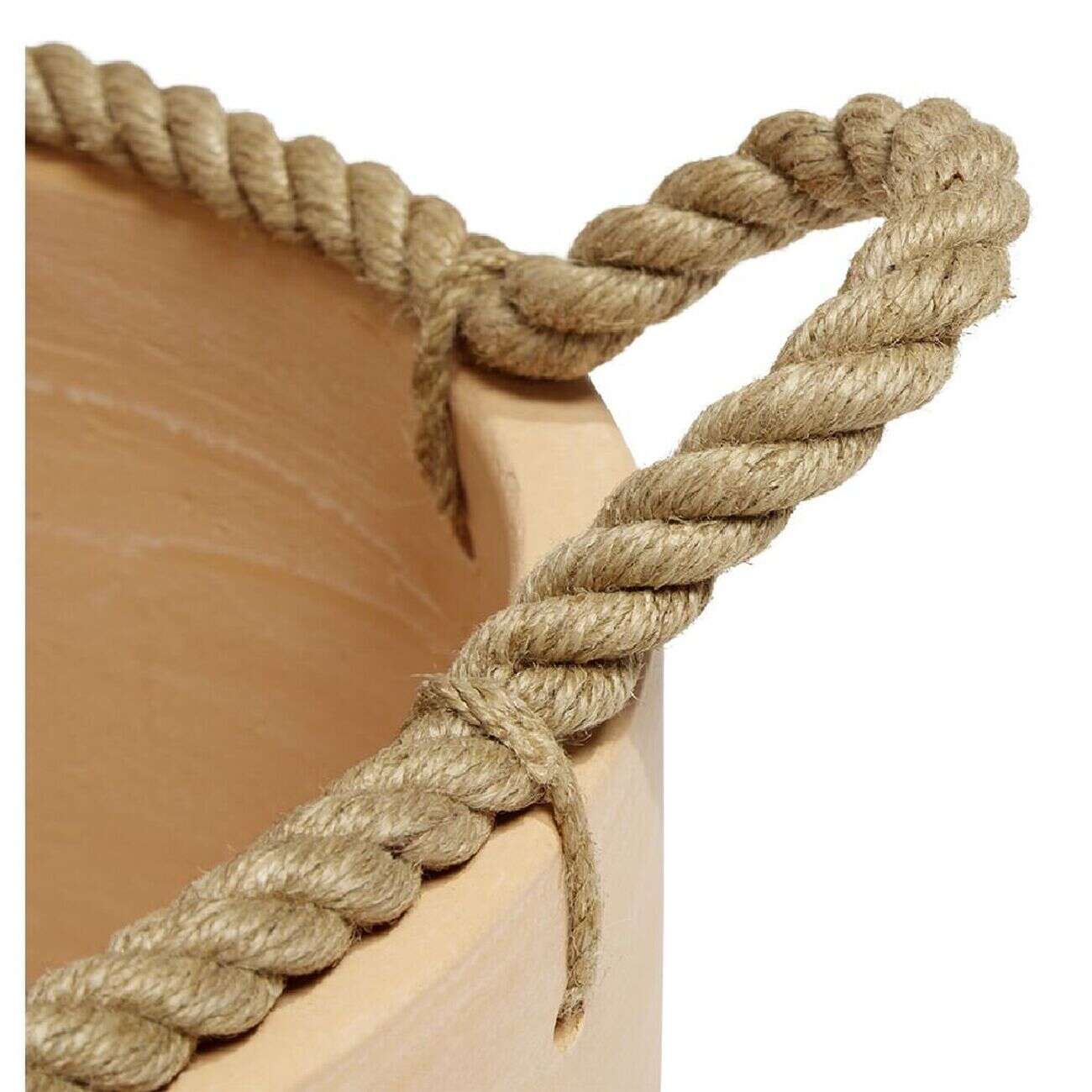 Pot terre cuite poignée corde Ø28cm