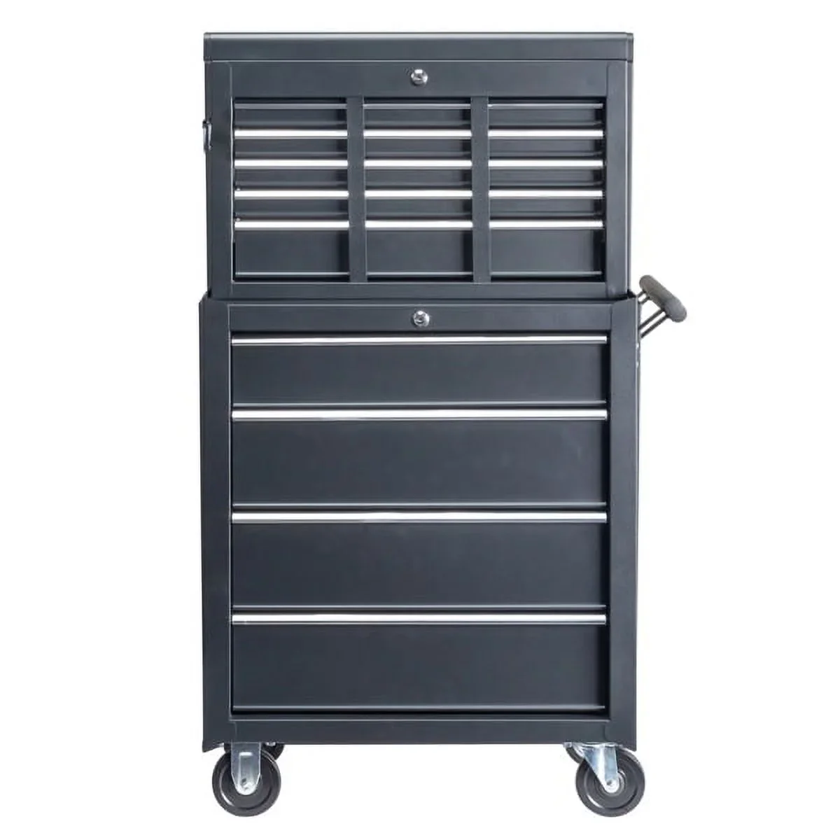 Heavy-Duty Steel Tool Box with 5 Drawers - 24 Black Rolling Tool Chest Cabinet for Garage & Workshop (Lockable, 150lb Capacity)