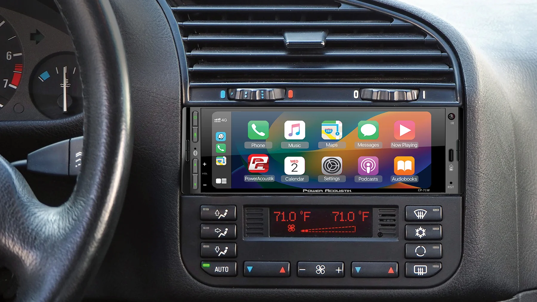 CP-71WA Single DIN 6.5" Color Touchscreen Car Stereo with Bluetooth Connected Apple CarPlay + Android Auto - Image 2