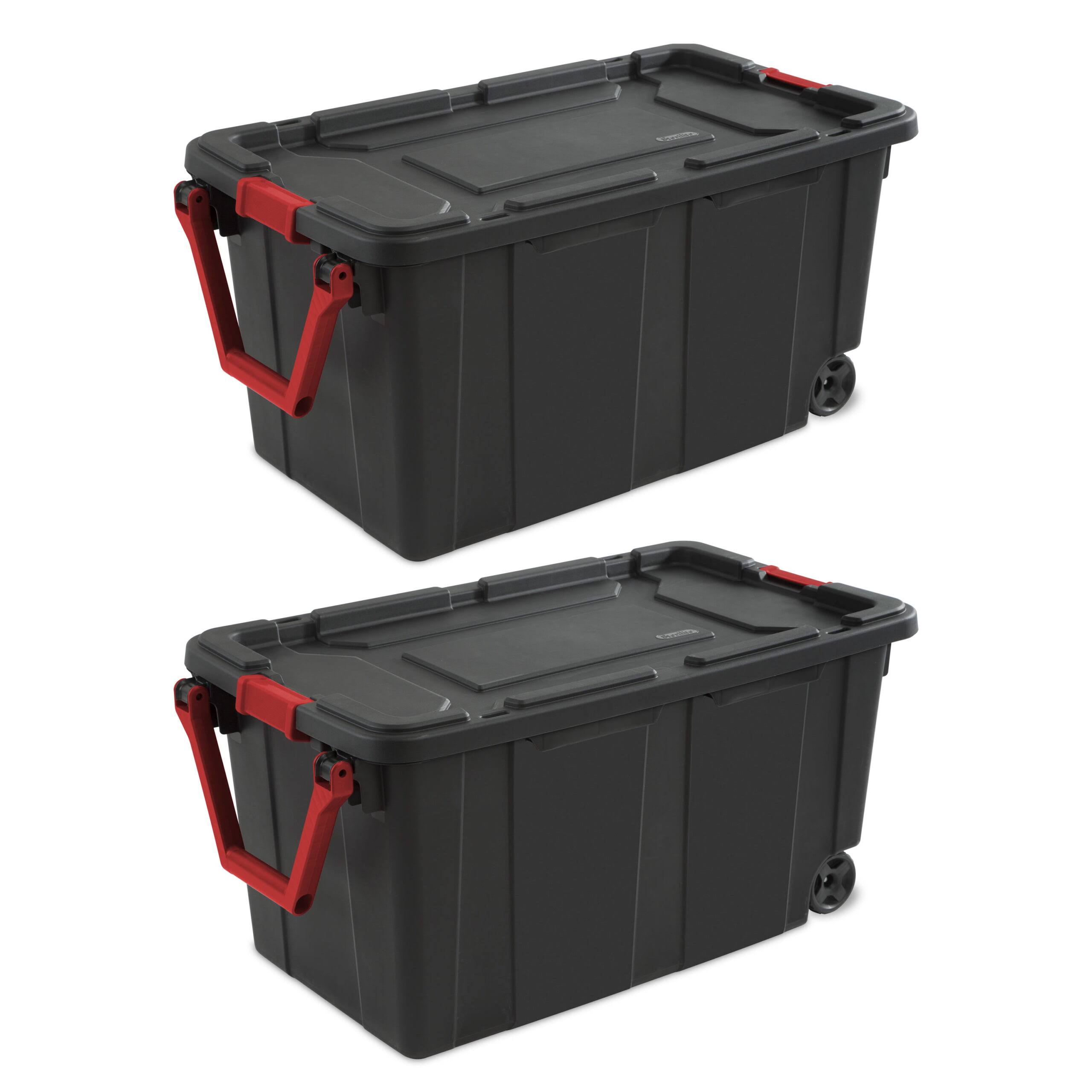 Sterilite 40 gal. Wheeled Industrial Tote Black Set of 2