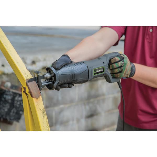 7.5 Amp Variable Speed Reciprocating Saw with Wood/Metal Cutting Blades. Quick Change and Adjustable Pivot Shoe