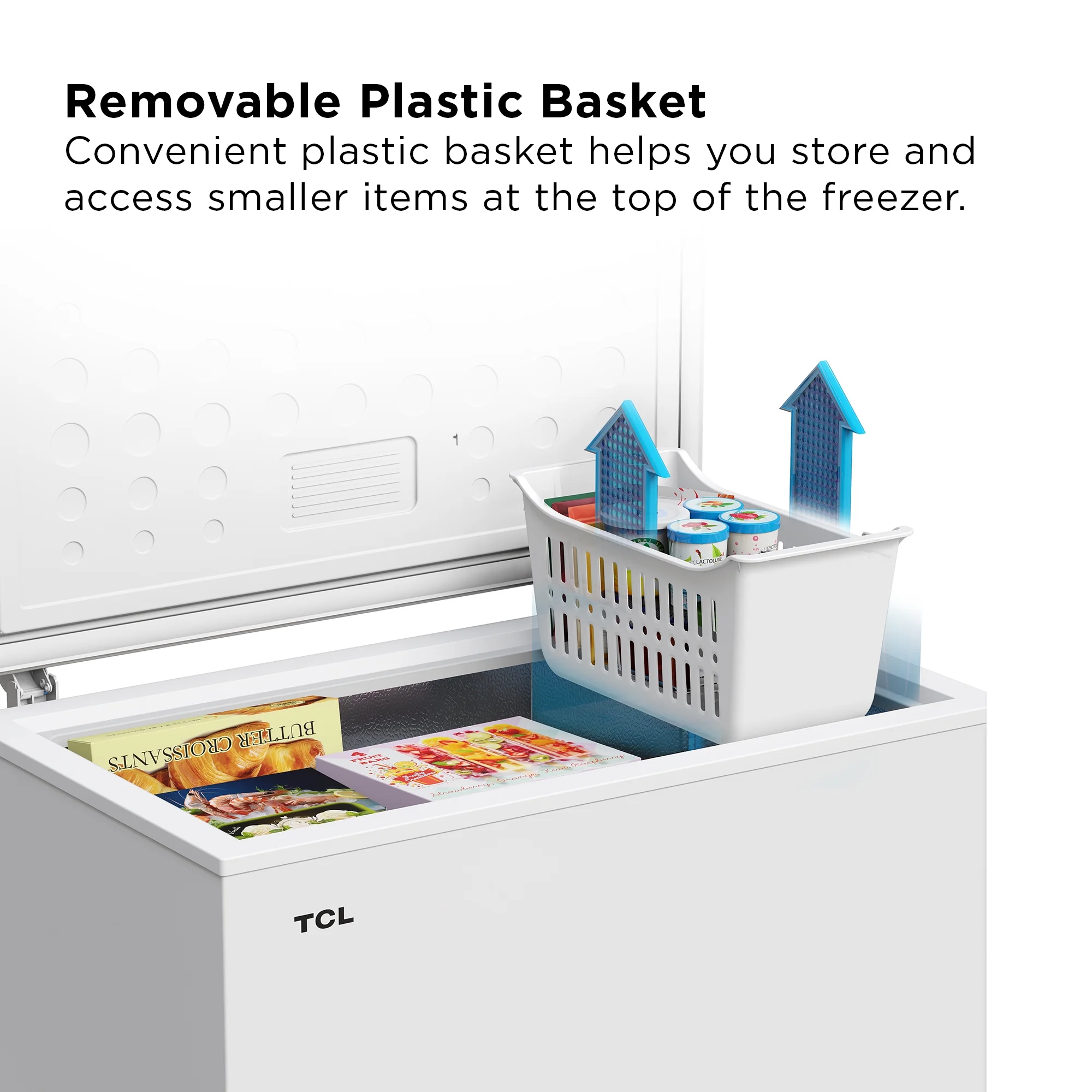 TCL 5.0 Cu. Ft. Chest Freezer, White, Garage Ready, CF053W