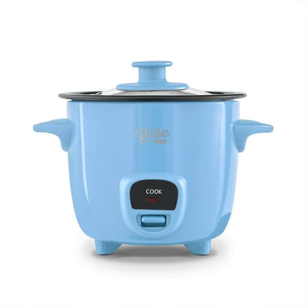 Rise by Dash Mini Rice Cooker 2 Cups - Removable Non-Stick - Soups, Grains & Oatmeal - New, Blue