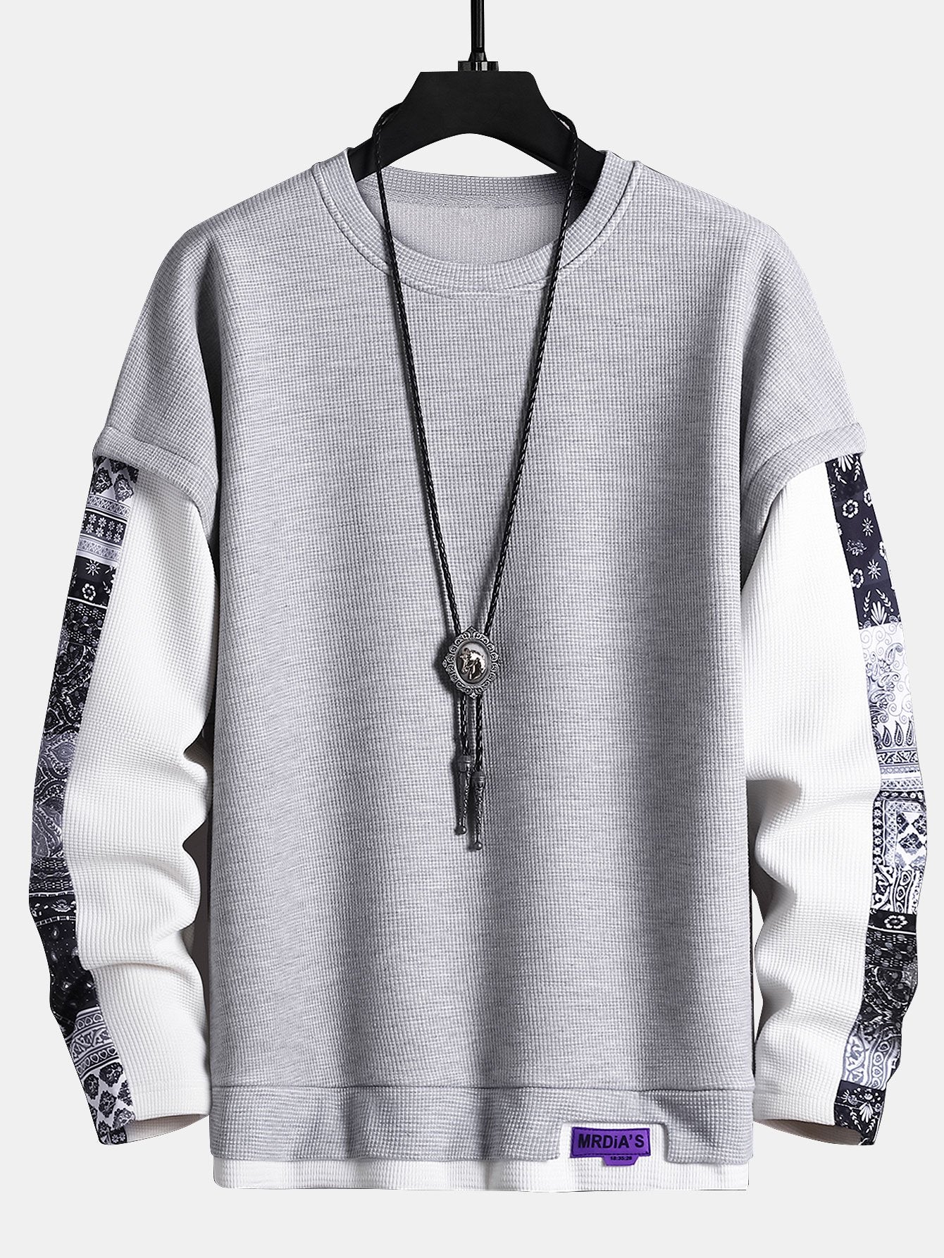 Sweat-shirt gaufré double épaisseur à imprimé cachemire