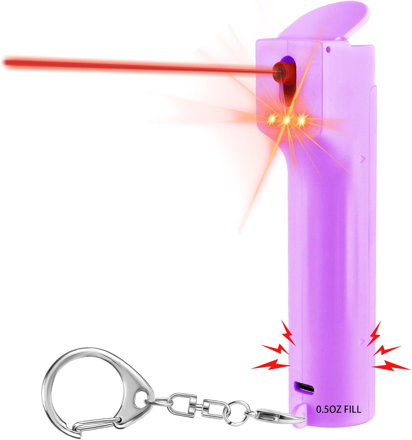 3-in-1 Pepper Spray Personal Alarm, 12ft Quick Release Gel UV Dye, 140dB Siren 3 Red Strobe, Women Wife Daughter Mother Girlfriend Love Safety Gift, Rechargeable, Refill Canister, Birthday Graduation