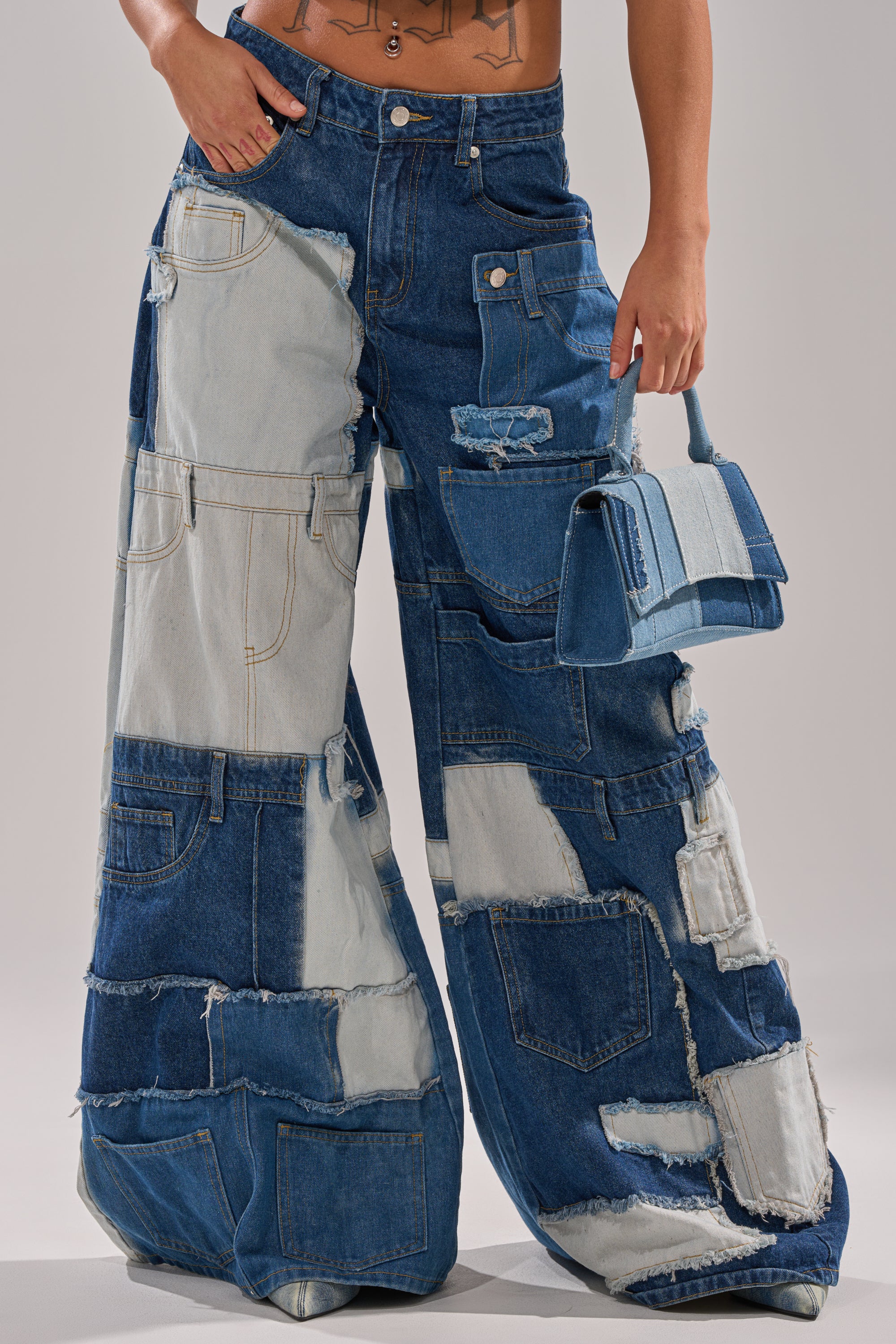 TOO MUCH GOING ON WIDE LEG DENIM - Akira Store