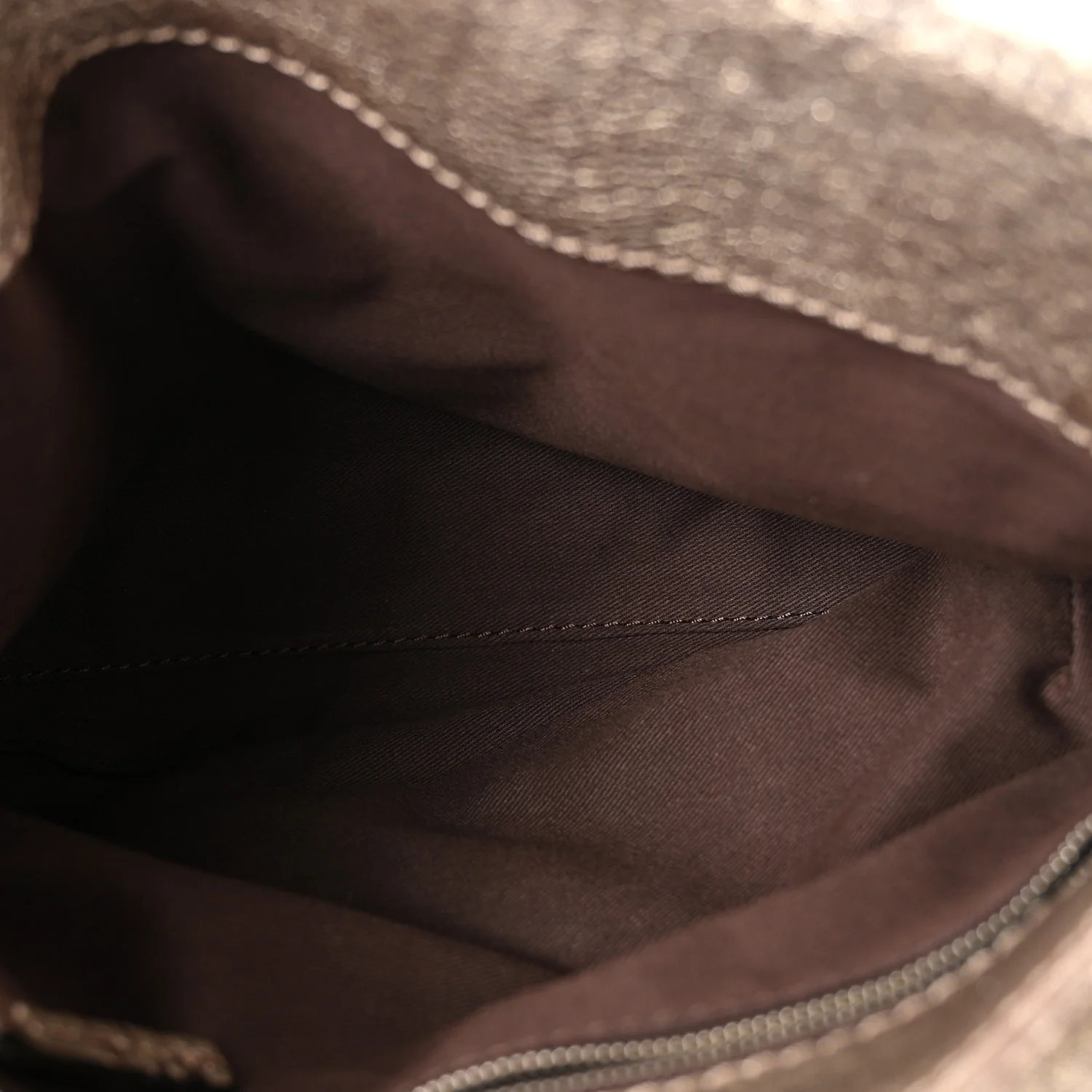 Metallic Pebbled Lambskin Paddington Satchel Grey
