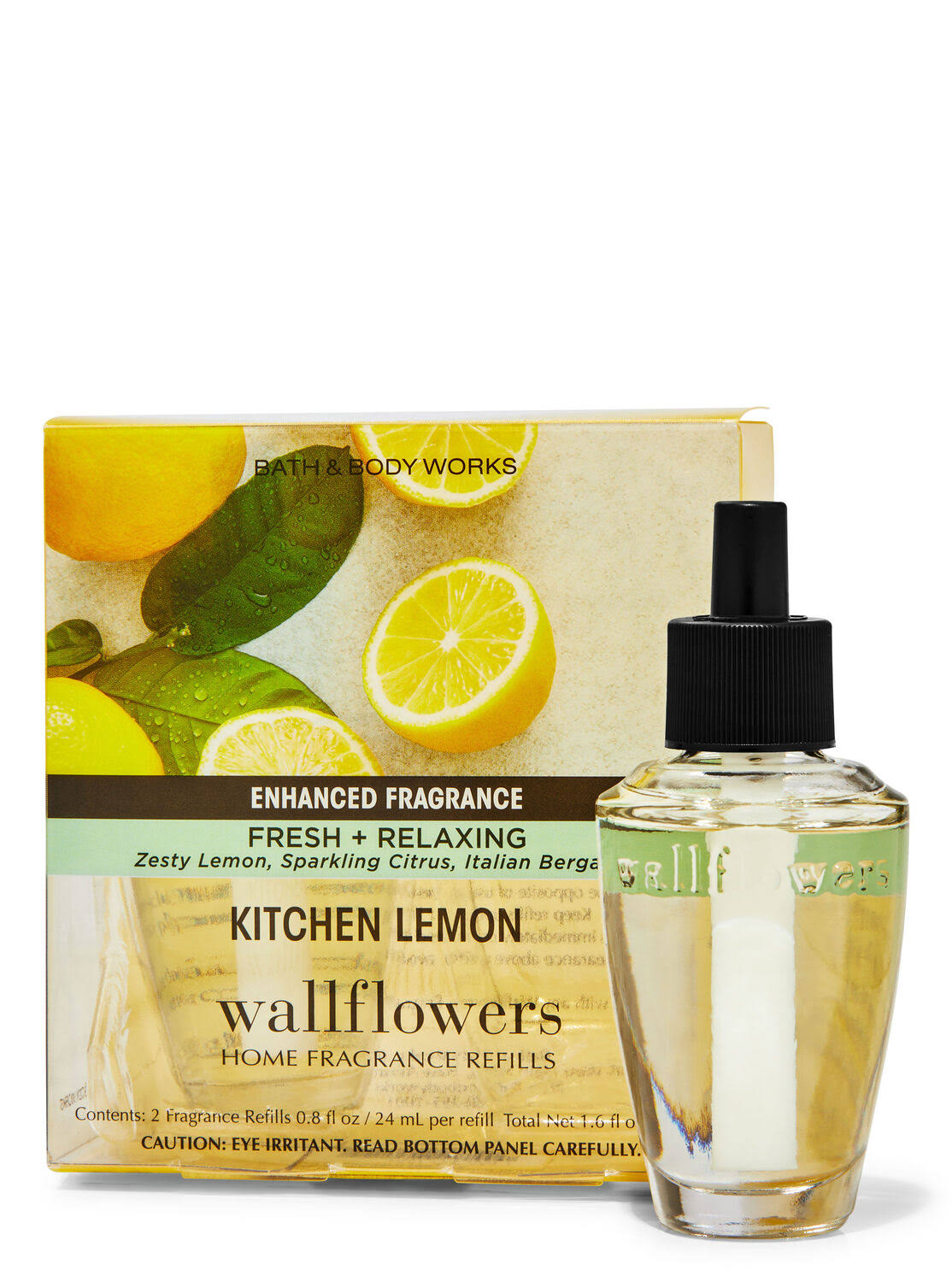 Bath & Body Works Kitchen Lemon Wallflowers Fragrance Refills, 2-Pack
