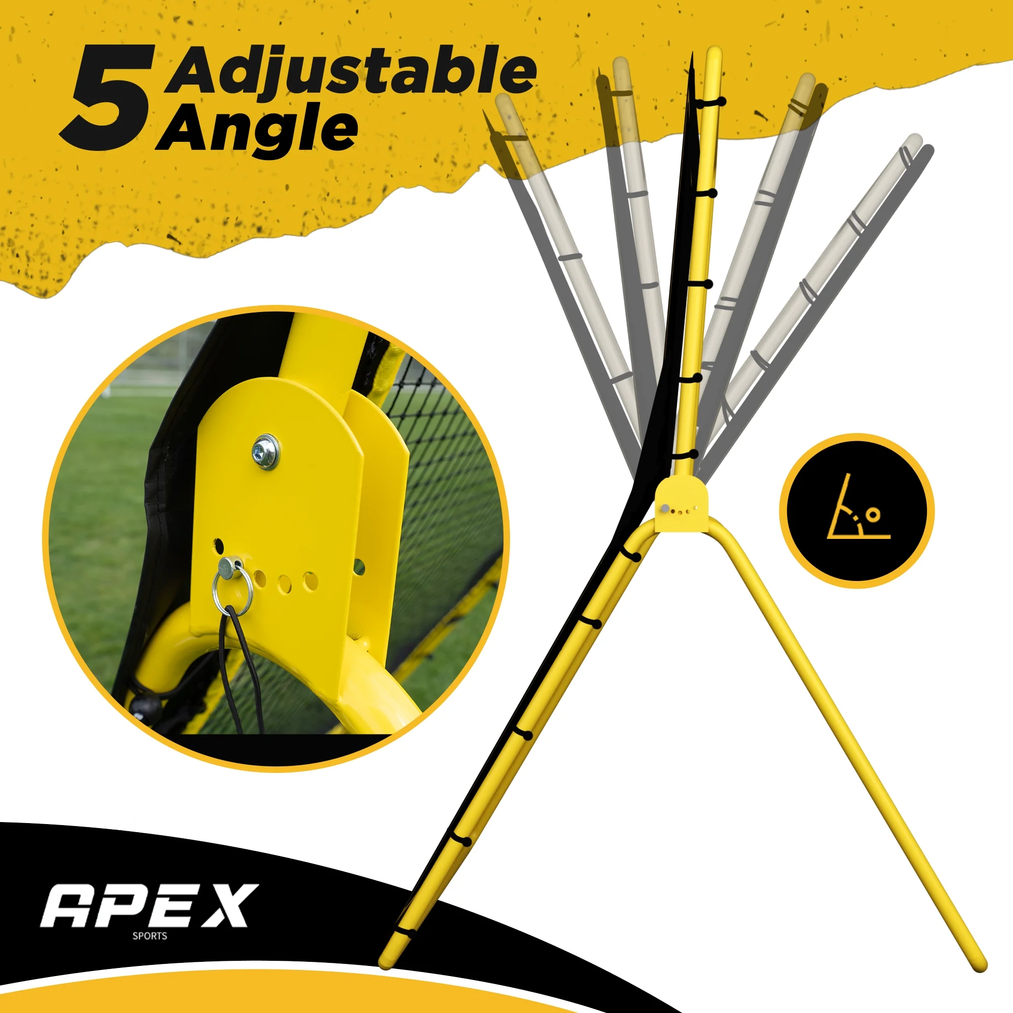 Professional Lacrosse Rebounder Volleyball Rebounder (4x7 Feet) Adjustable 5 Angles, Soccer and Baseball Rebounder Practice Net with Precision Target Strip, Sturdy Frame - Image 2