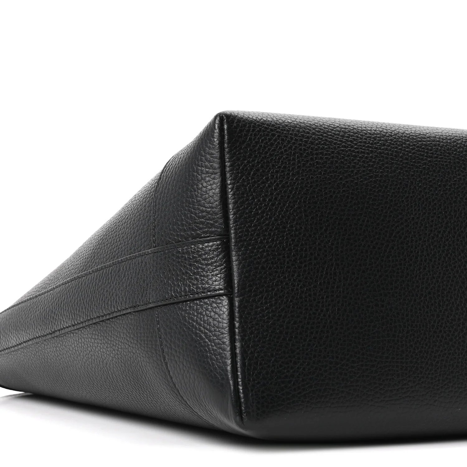 Grainy Calfskin Medium London Tote Bag Black