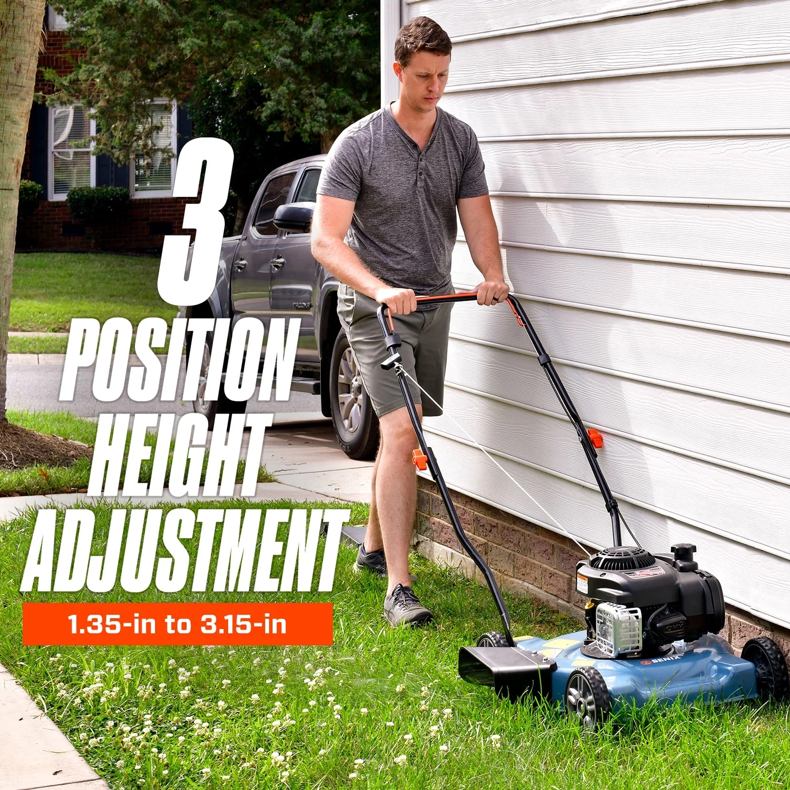 Gas Lawn mower, 18in Cutting Blade / 19in Cutting Deck, 144cc 4-Cycle Engine Push Mower with Side Discharge(18 in) - Image 6