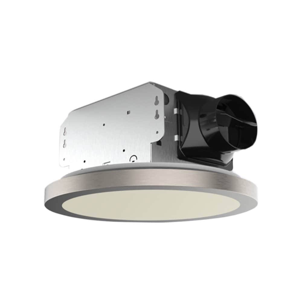 Utilitech Magnetic LED Fan 1.5-Sone 90-CFM Brushed Nickel, Matte Black, and Brushed Gold Decorative Lighted Bathroom Ventilator Fan Energy Star