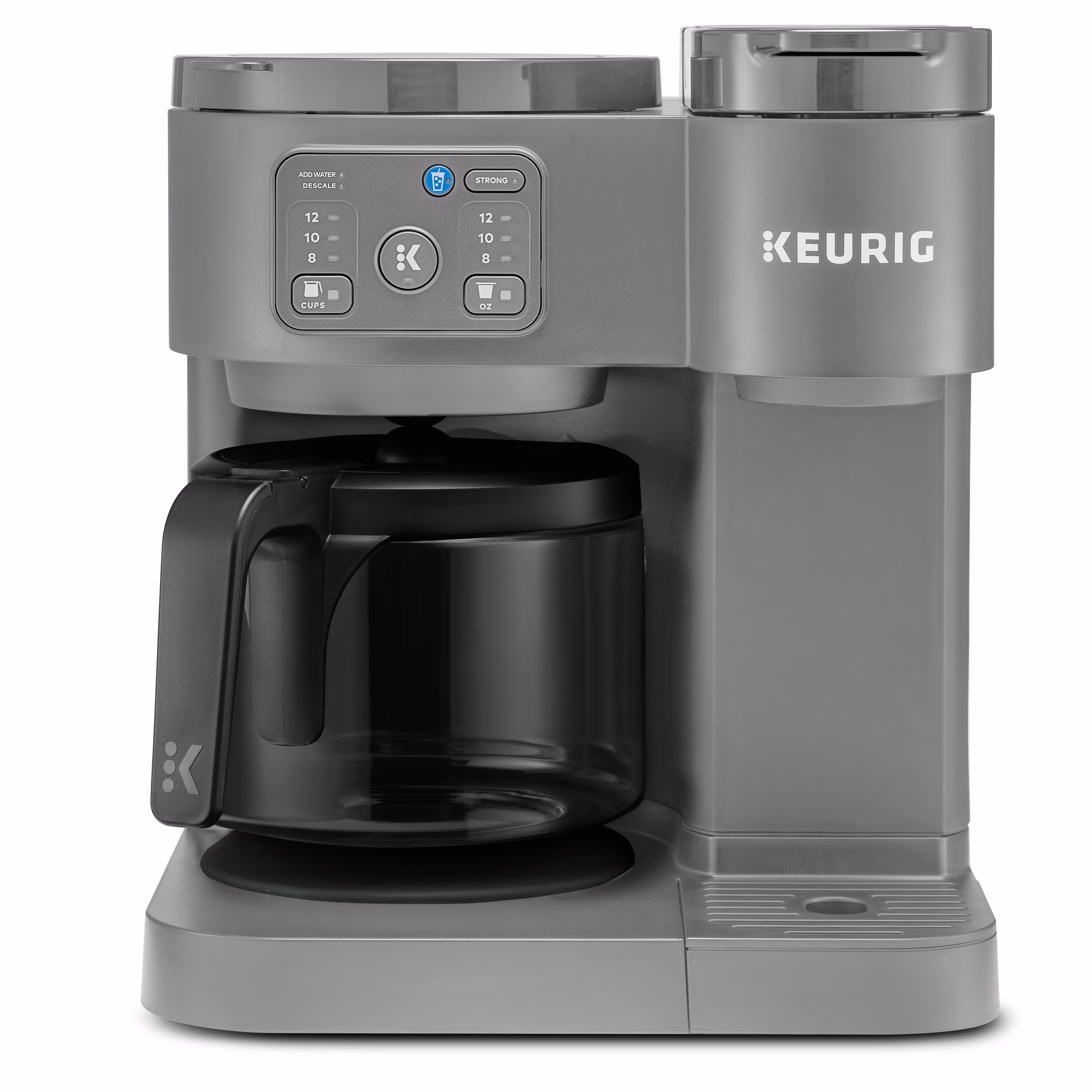 K-Duo Essentials, Hot Iced Single-Serve K-Cup Pod Coffee Maker Carafe, Moonlight Grey(Moonlight Gray)