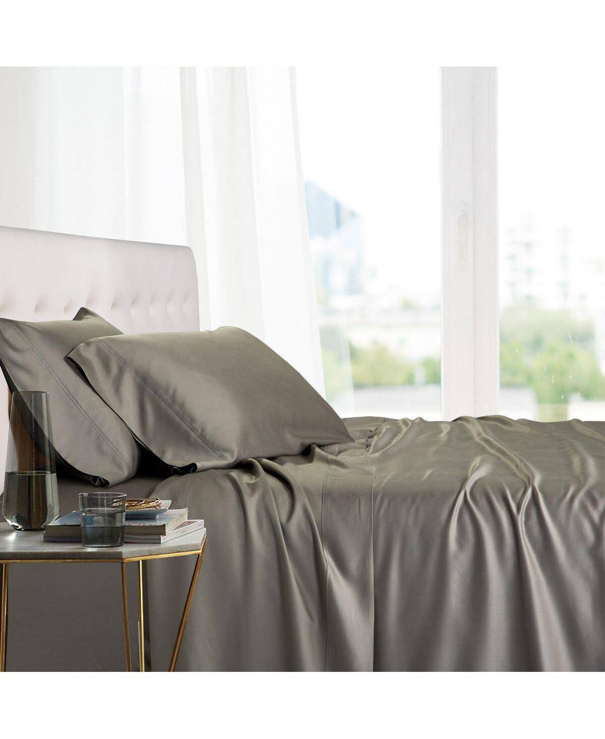 Split California King Sheets - Cooling 100% Bamboo Viscose Gray by Royal Tradition