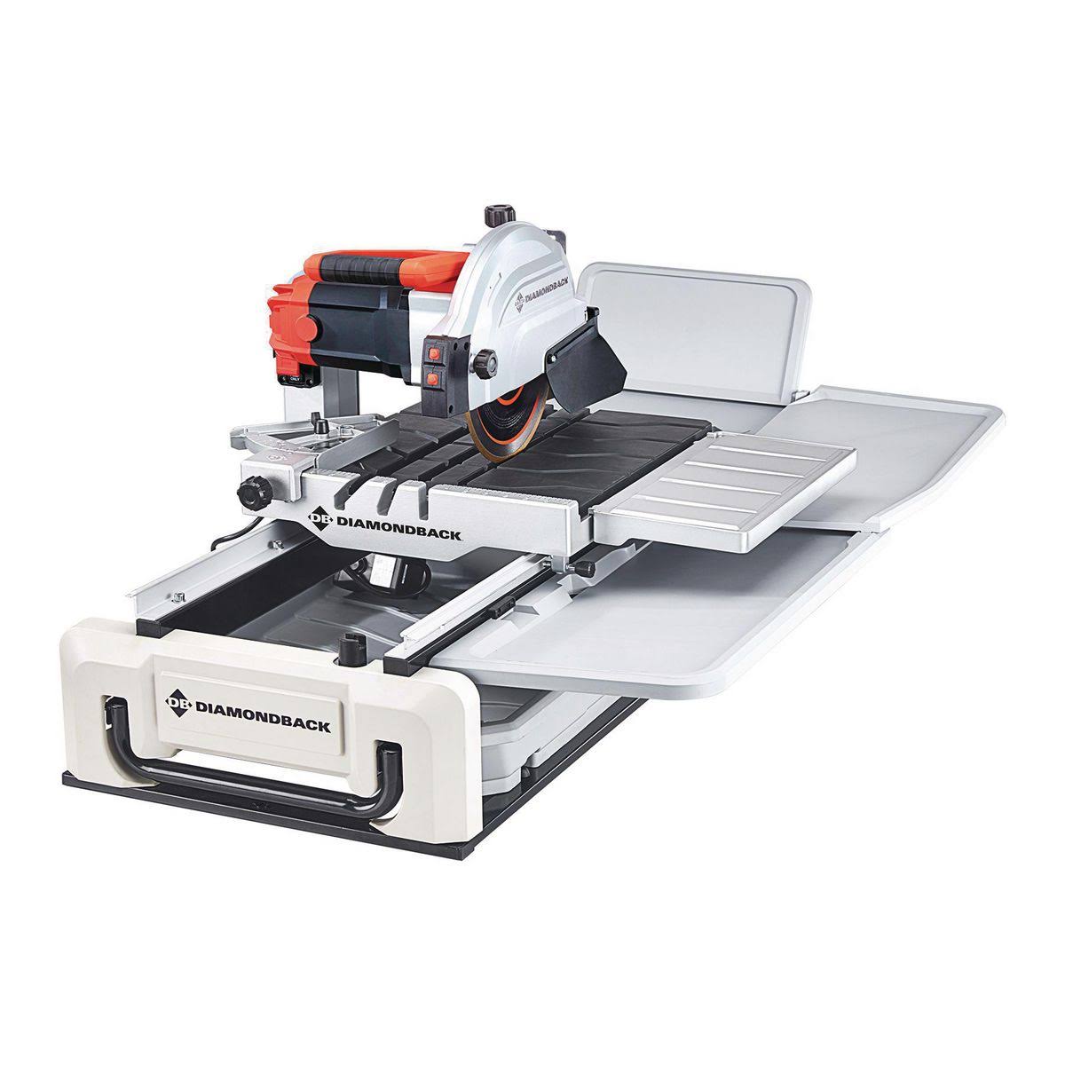 Diamondback 15 Amp 10 in. Wet Tile Saw with Sliding Table and Extended Rip Capacity-Instock