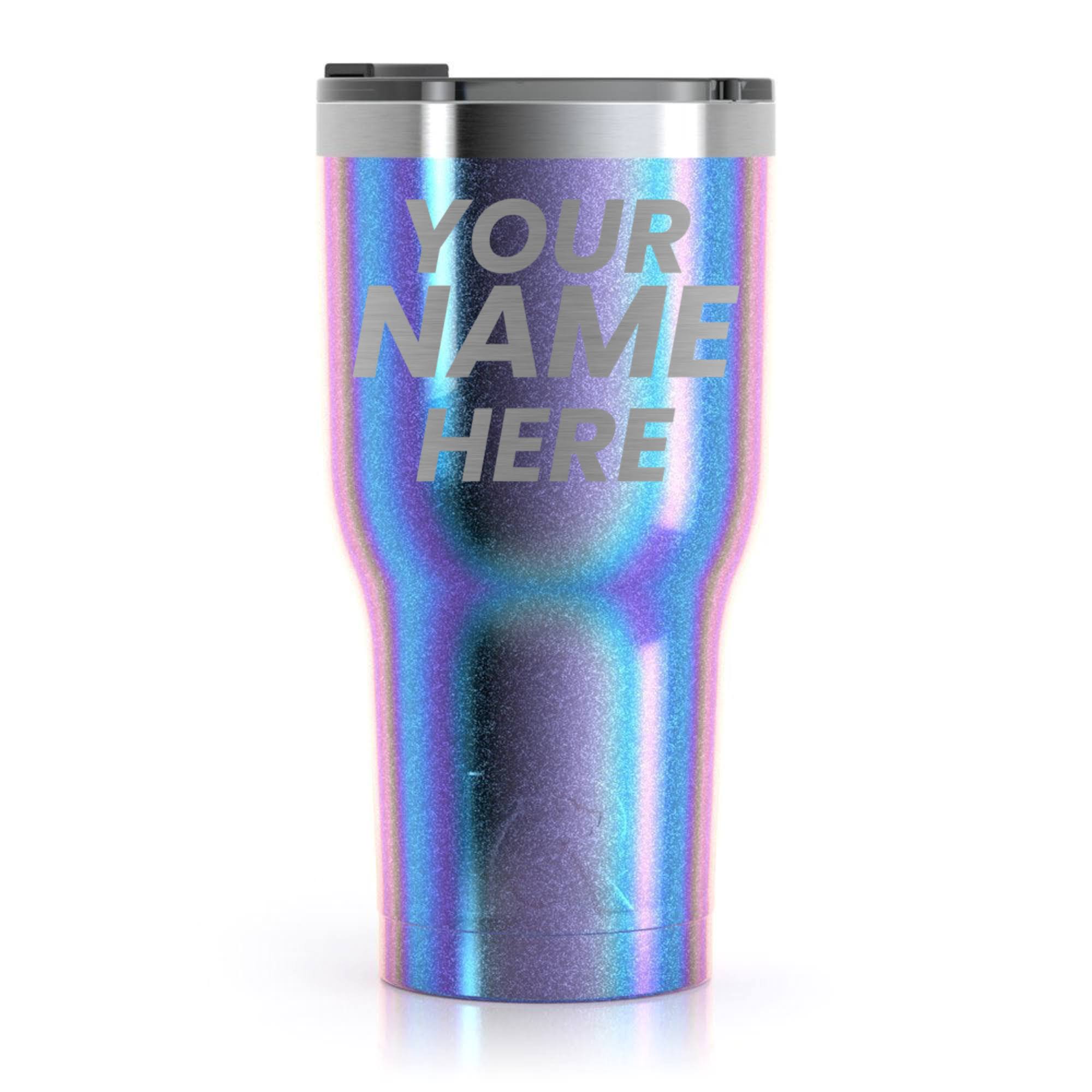 RTIC 30oz Tumbler, Pacific, Glitter, Stainless Steel & Vacuum Insulated, Flip-Top Lid