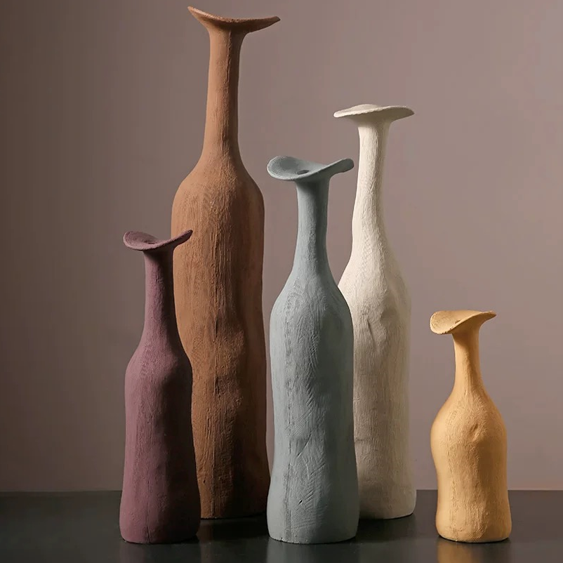 Morandi Modern Nordic Vase Home Living Room Terracotta Tall Floral Arrangement Ceramic Vases for Decor
