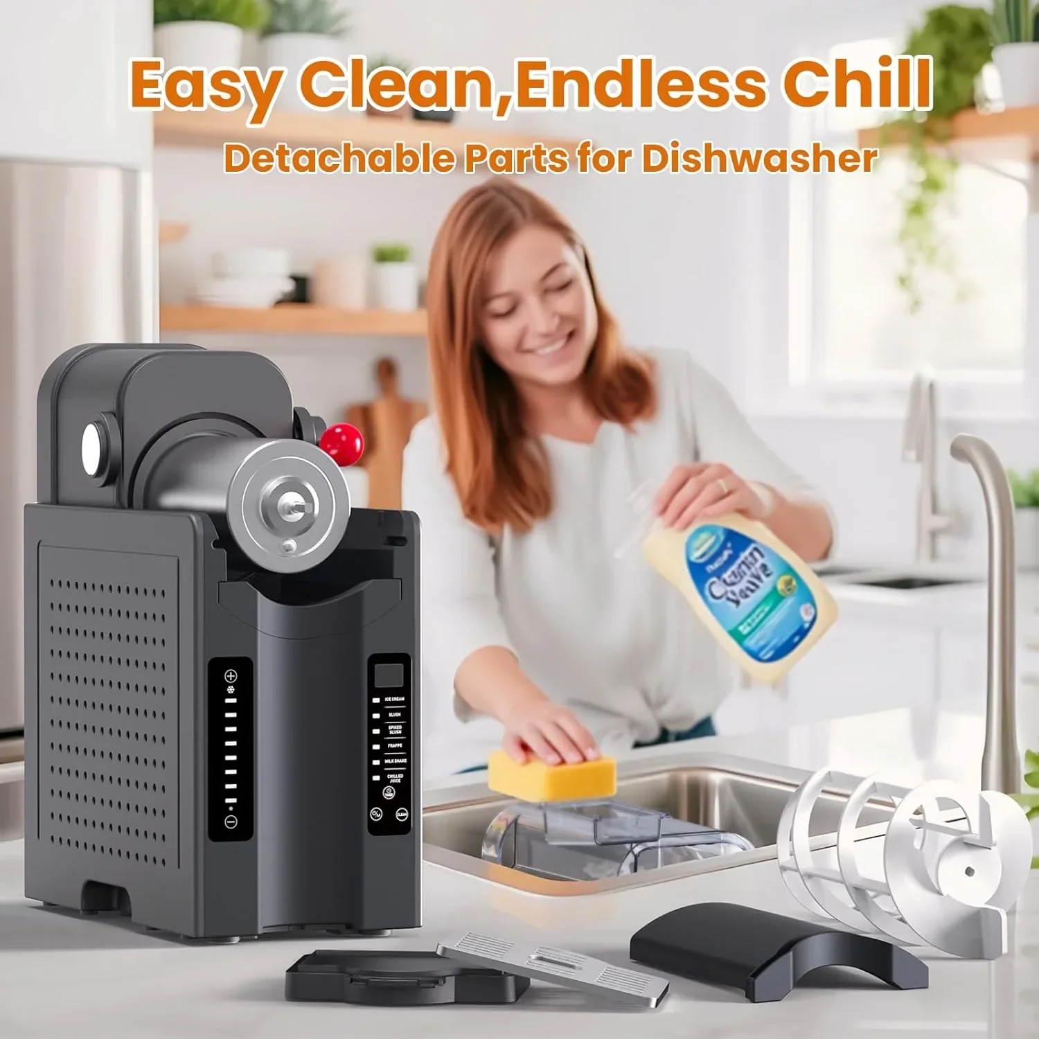 Machine à granita professionnelle pour boissons glacées, sans glace, avec écran LED