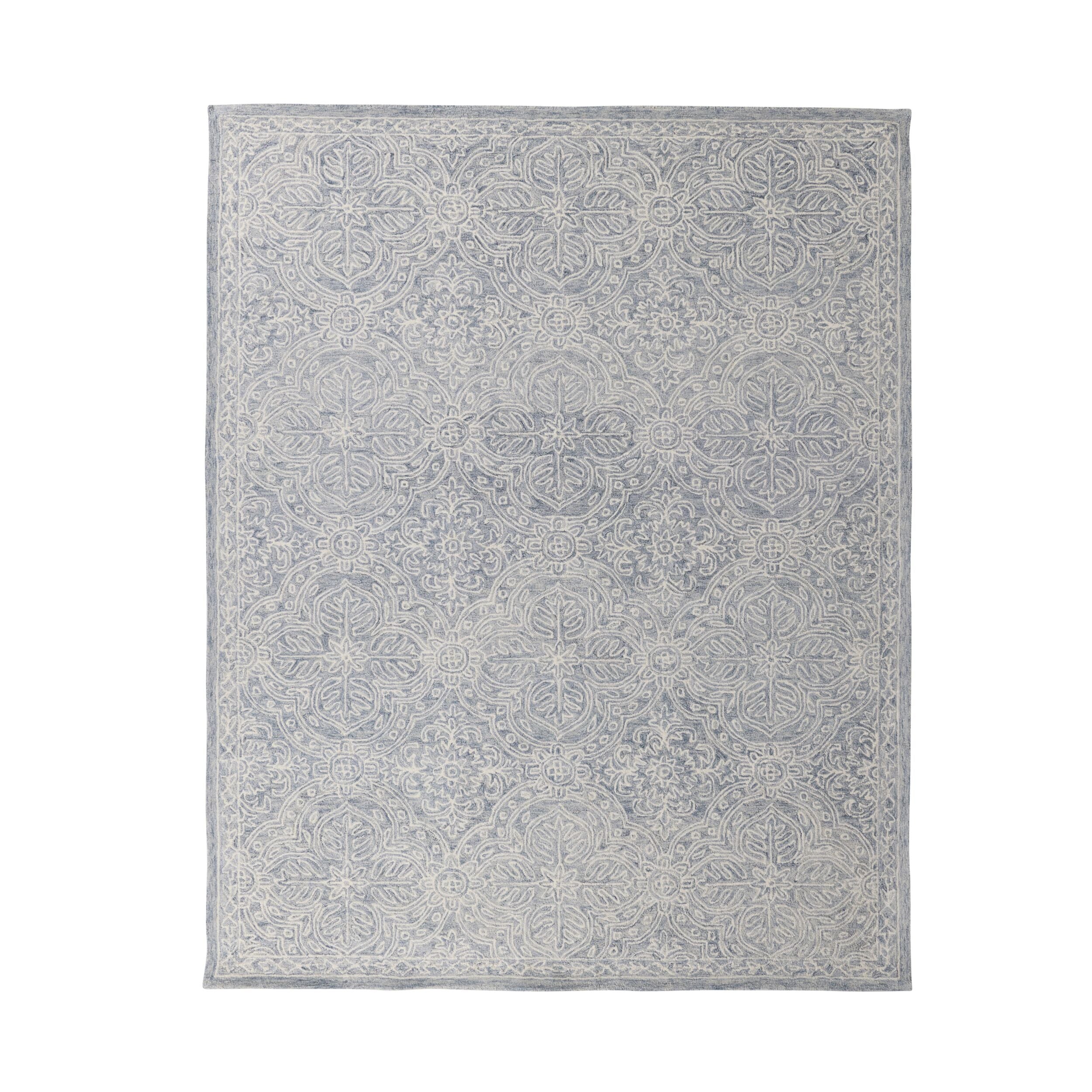 Henna Handtufted NZ Wool Rug Blue 240x300cm