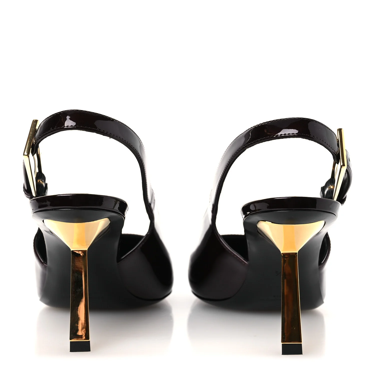 Vernice Gloss Lee 75 Slingback Pumps 38.5 Marron Glac茅