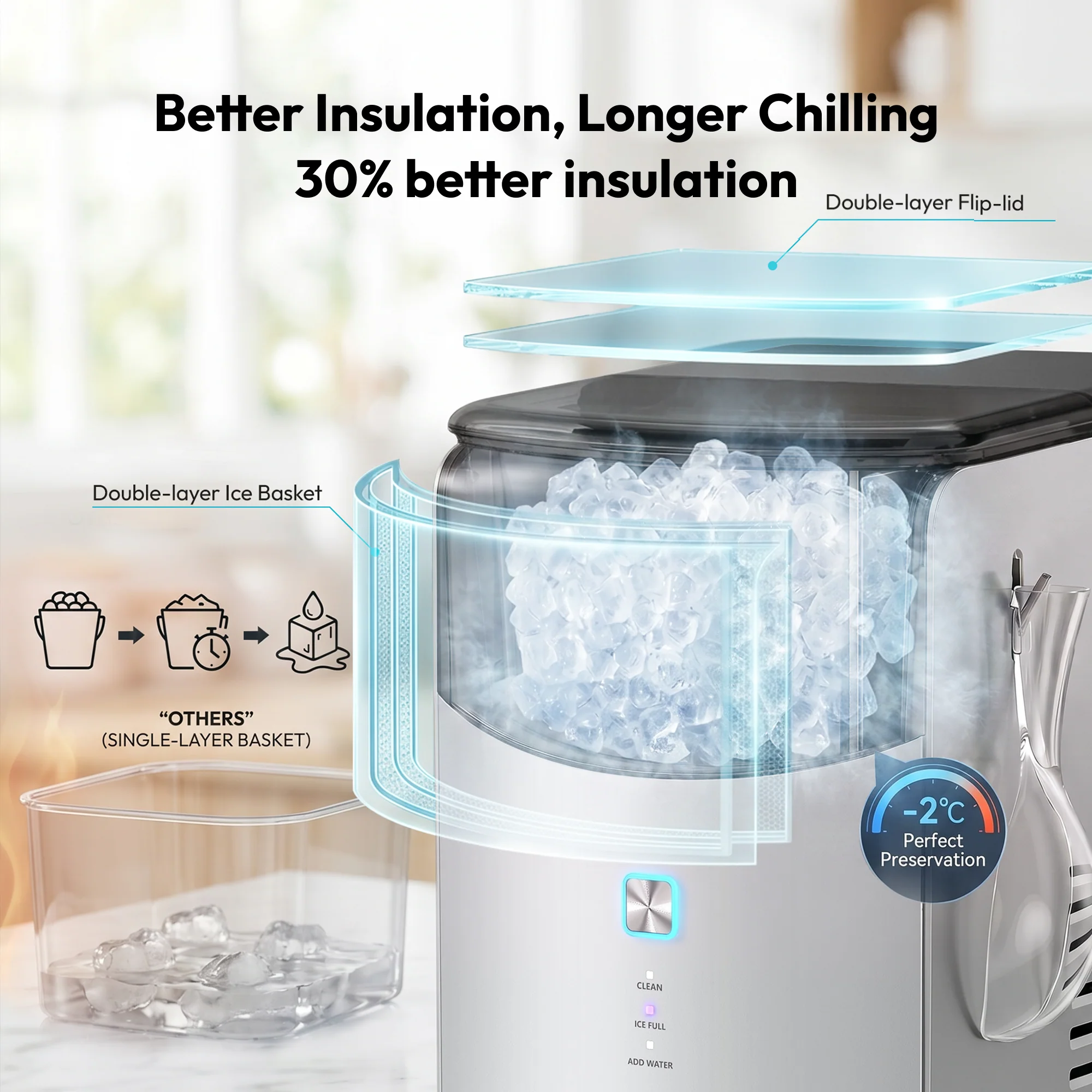 Euhomy Pearl L1 Max Nugget Ice Maker