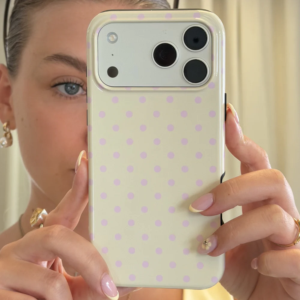 Tough Phone Case - Butter Blush Polka Dot