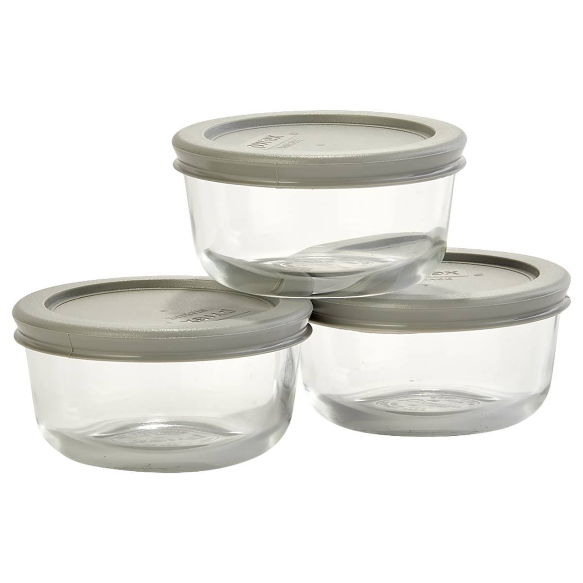 Pyrex 1 Cup Round Food Storage Container Set - Gray