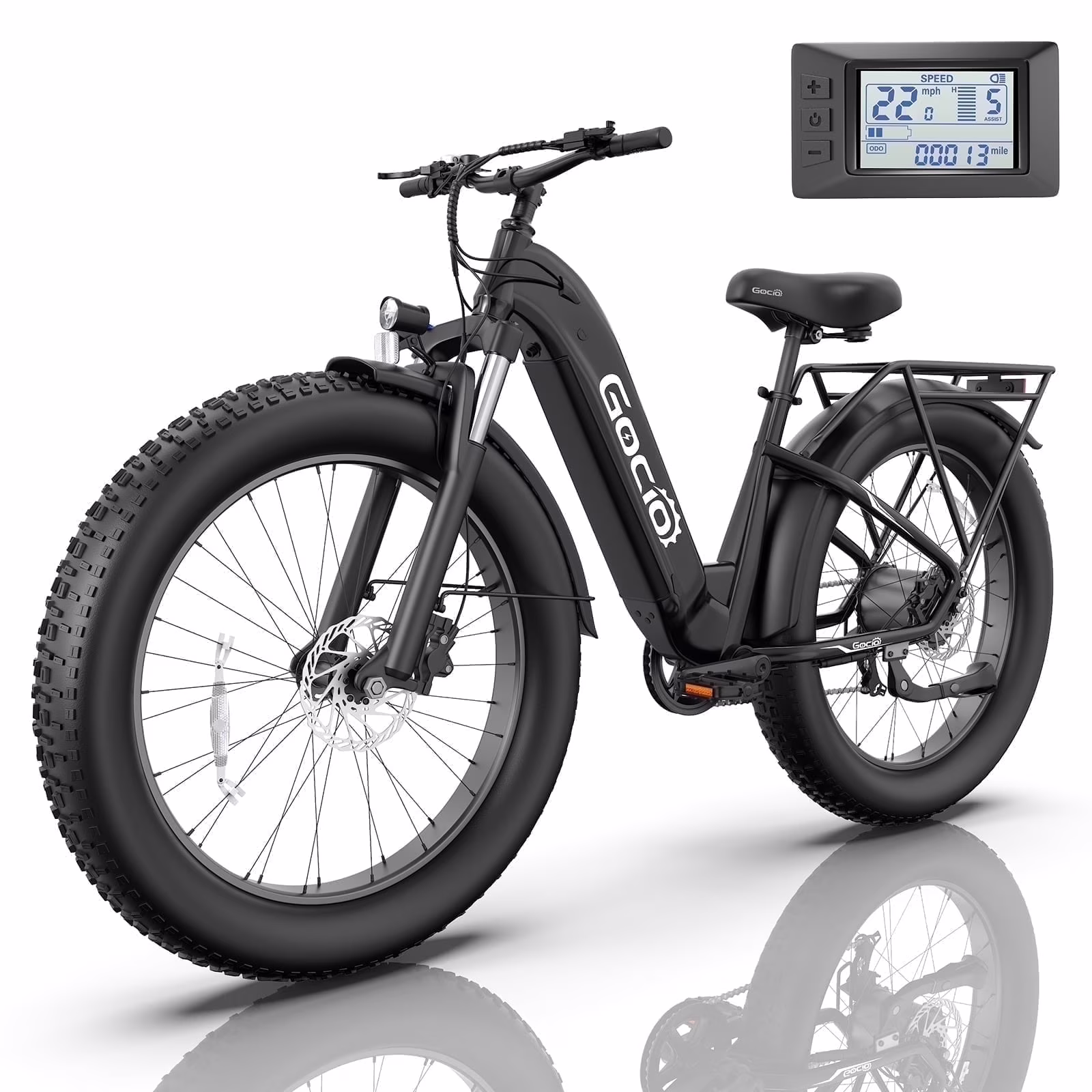 Electric Bike for Adults, 26" Fat Tire E-Mountain Bike, 1350W Peak Motor 48V 15Ah Battery, 22MPH 7-Speed Ebike for off Road, UL 2849(Cyan) - Image 3