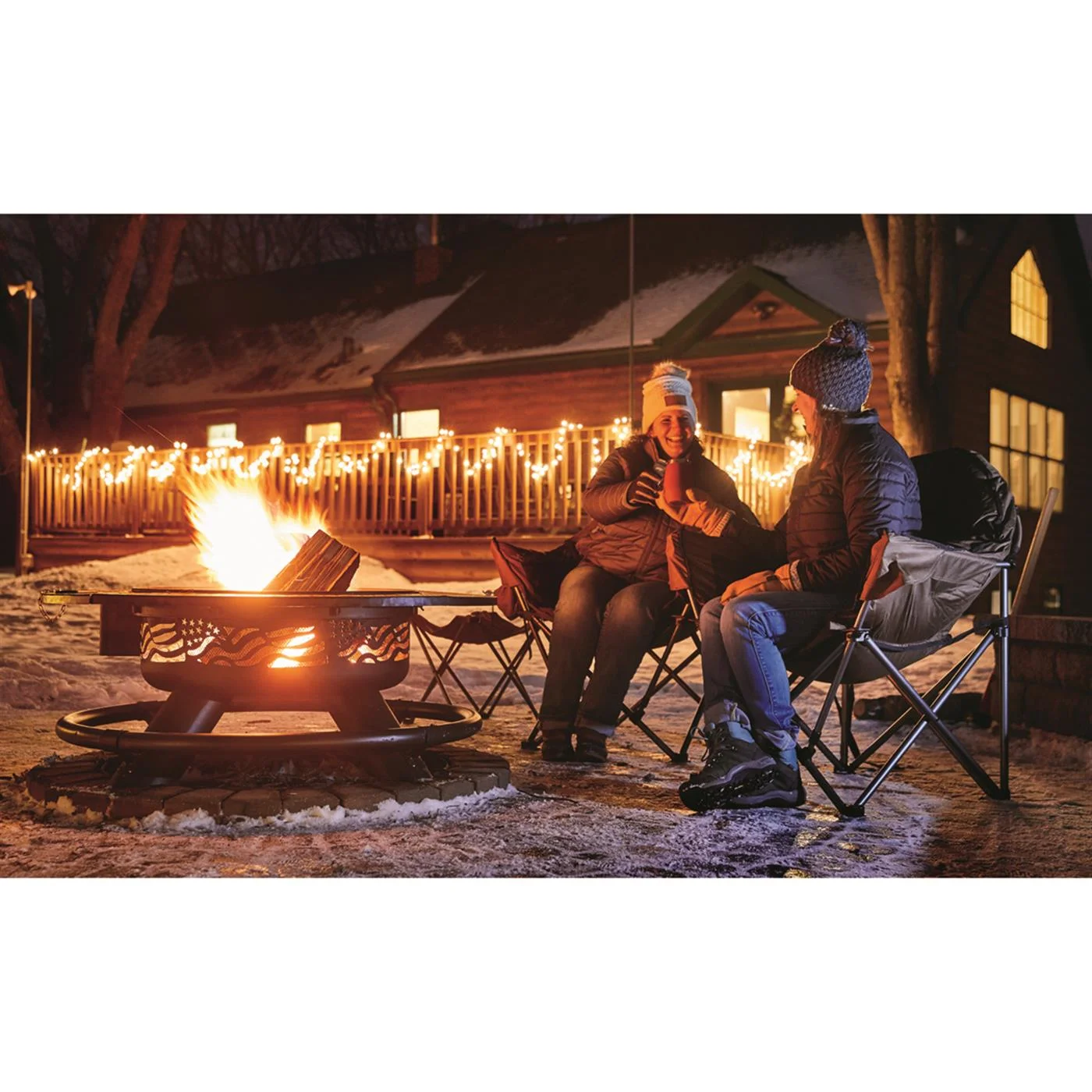 47" Fire Pit with BBQ Grate Geometric(Geometric) - Image 8