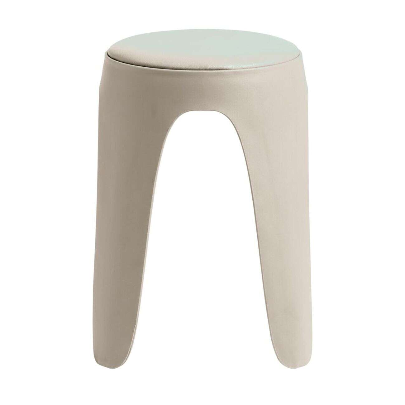 Tabouret rond Spiro pieds fins plastique beige Ø33xH46cm