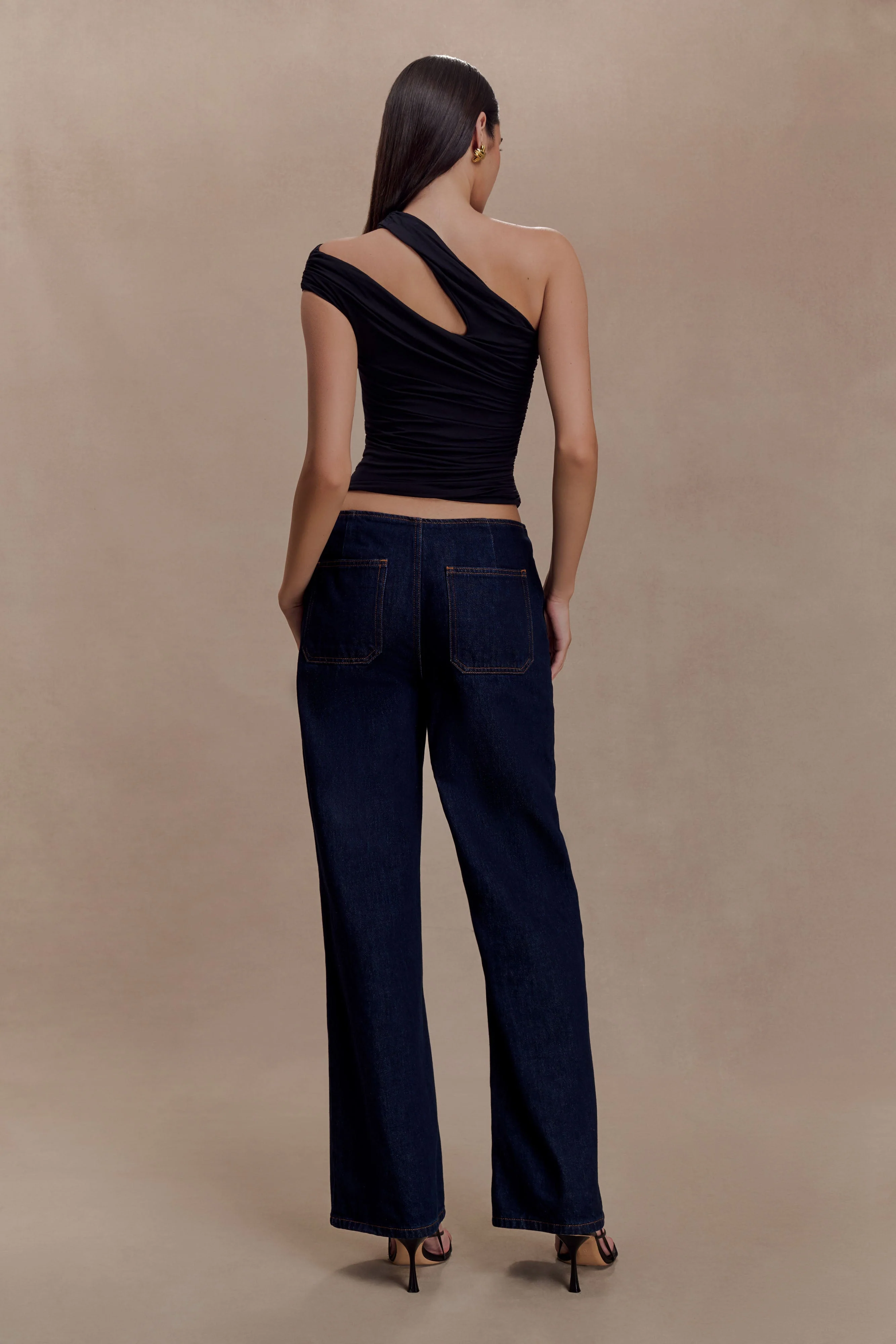 Anna One Shoulder Modal Top - Black