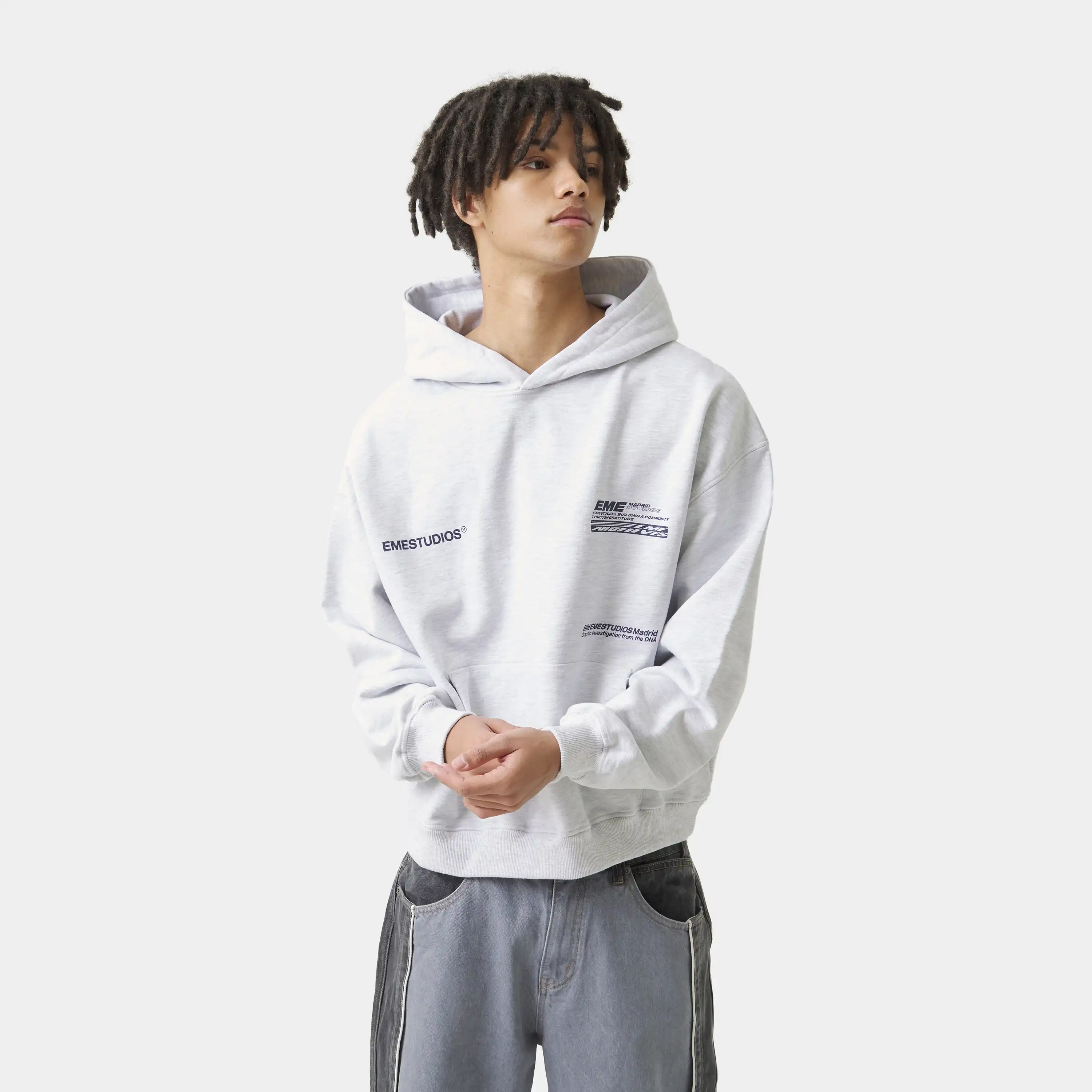 DNA Heather Grey Oversized Hoodie