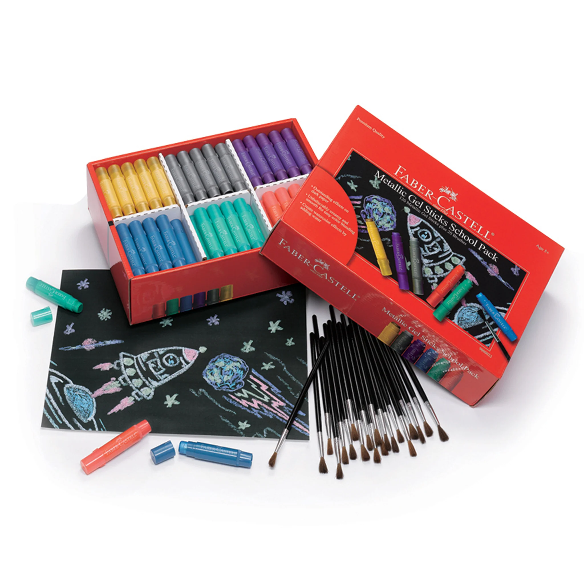 Sticks de gel métallisés, format scolaire
