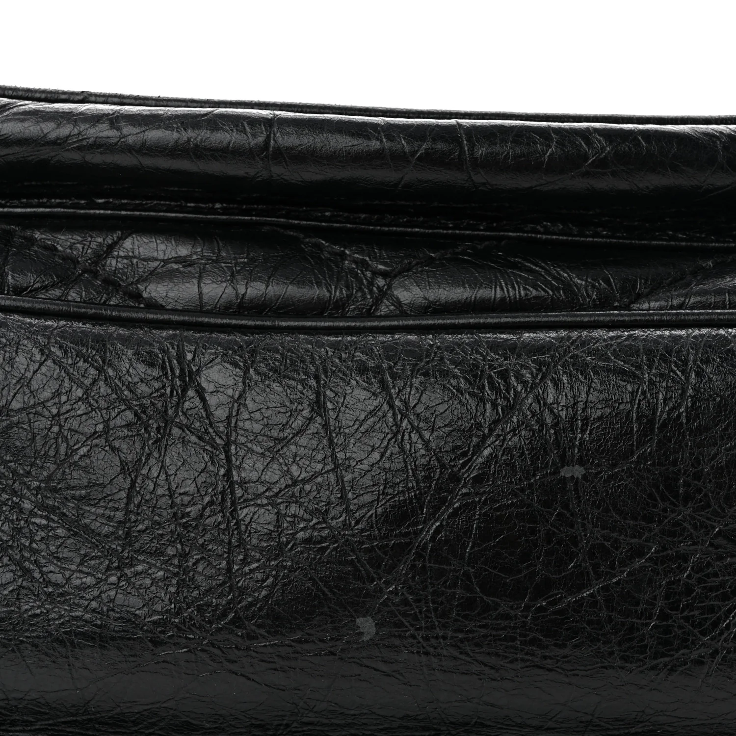 Crinkled Calfskin Matelasse Monogram Medium Niki Chain Satchel Black